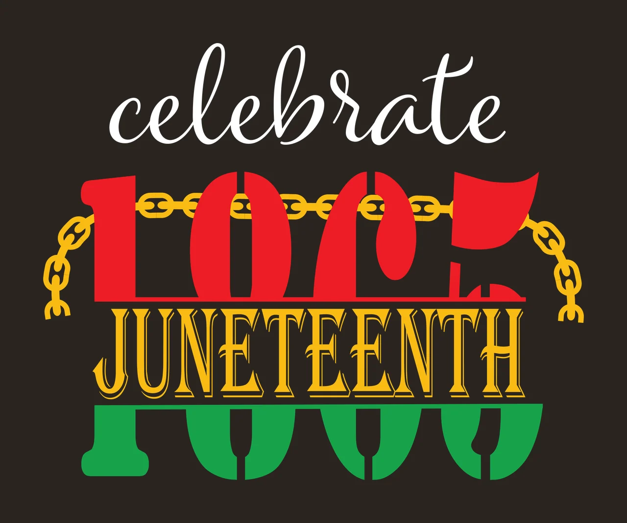 Black Celebrate 1865 Juneteenth Typographic Banner typography contrast preview thumbnail