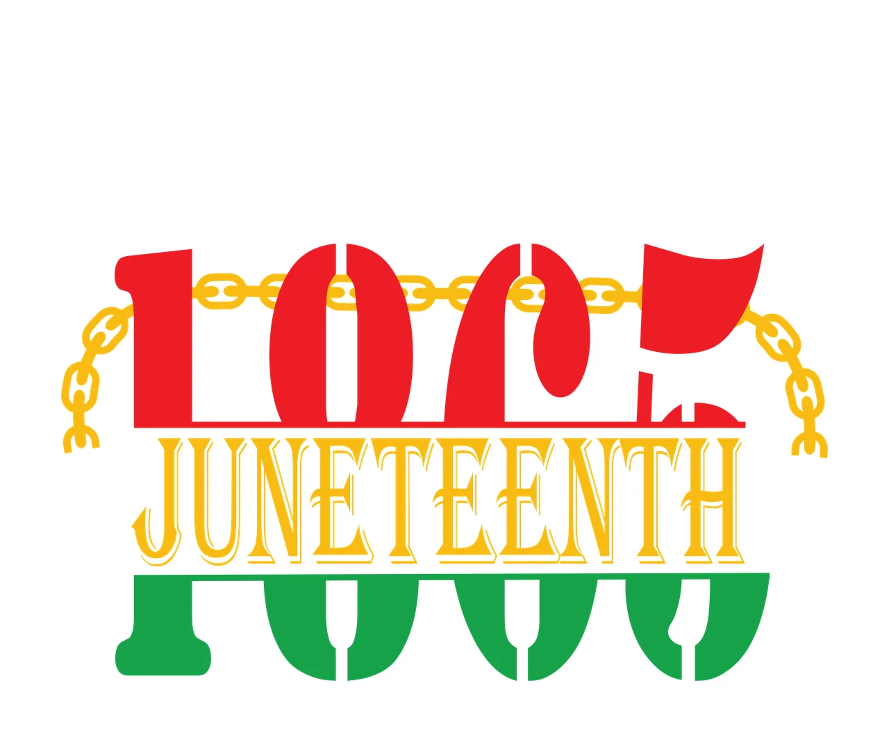 Black Celebrate 1865 Juneteenth Typographic Banner typography