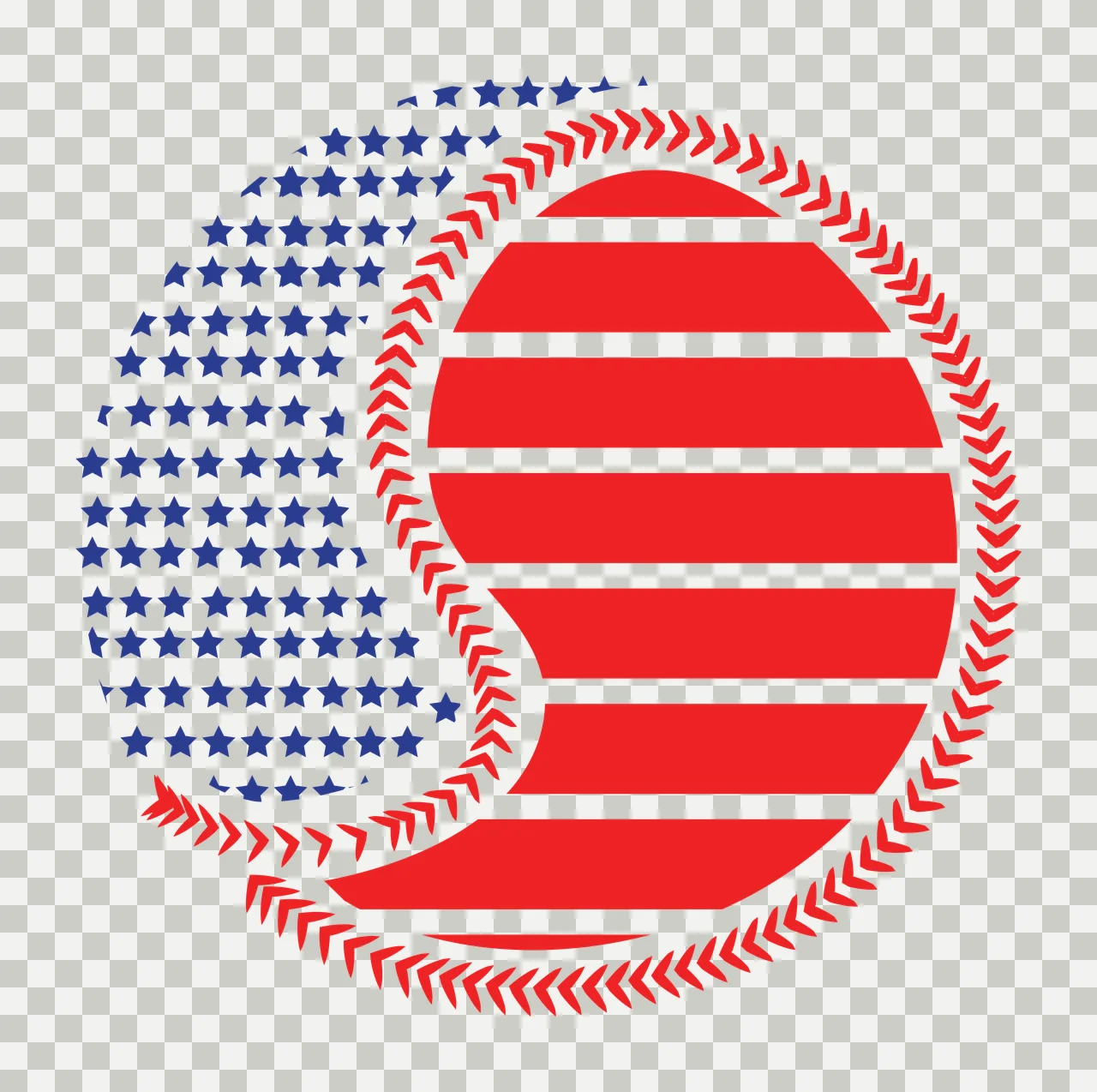 Circular Badge With Stars And Lines enclosing circle arrows transparency and detail preview thumbnail