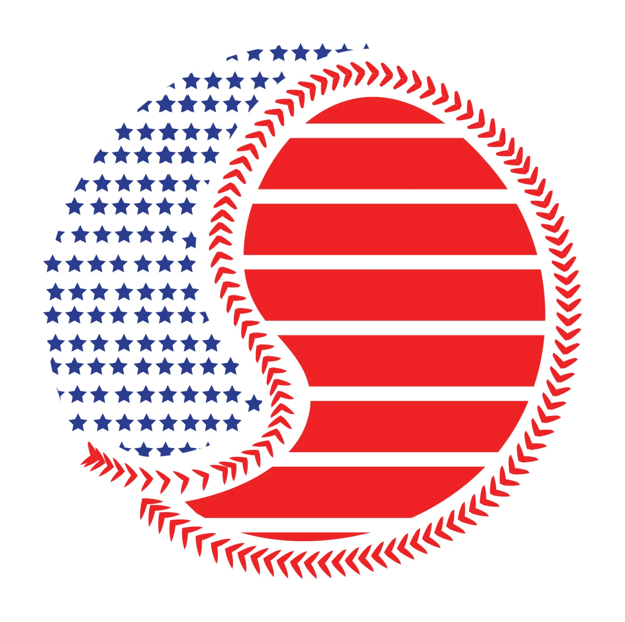 Circular Badge With Stars And Lines enclosing circle arrows