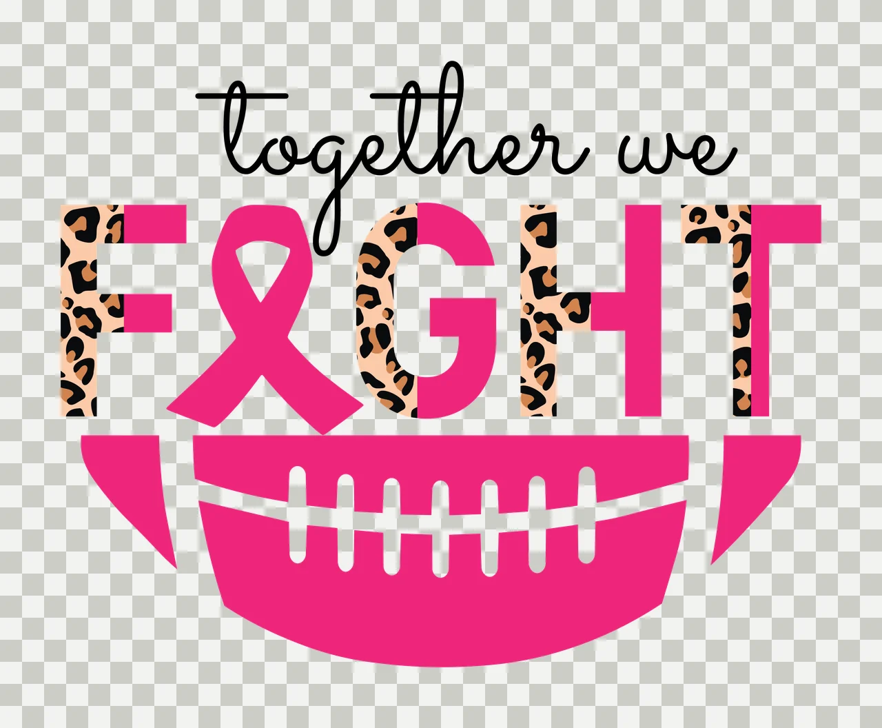 Awareness Together We Fight Football Design standing ribbon transparency and detail preview thumbnail