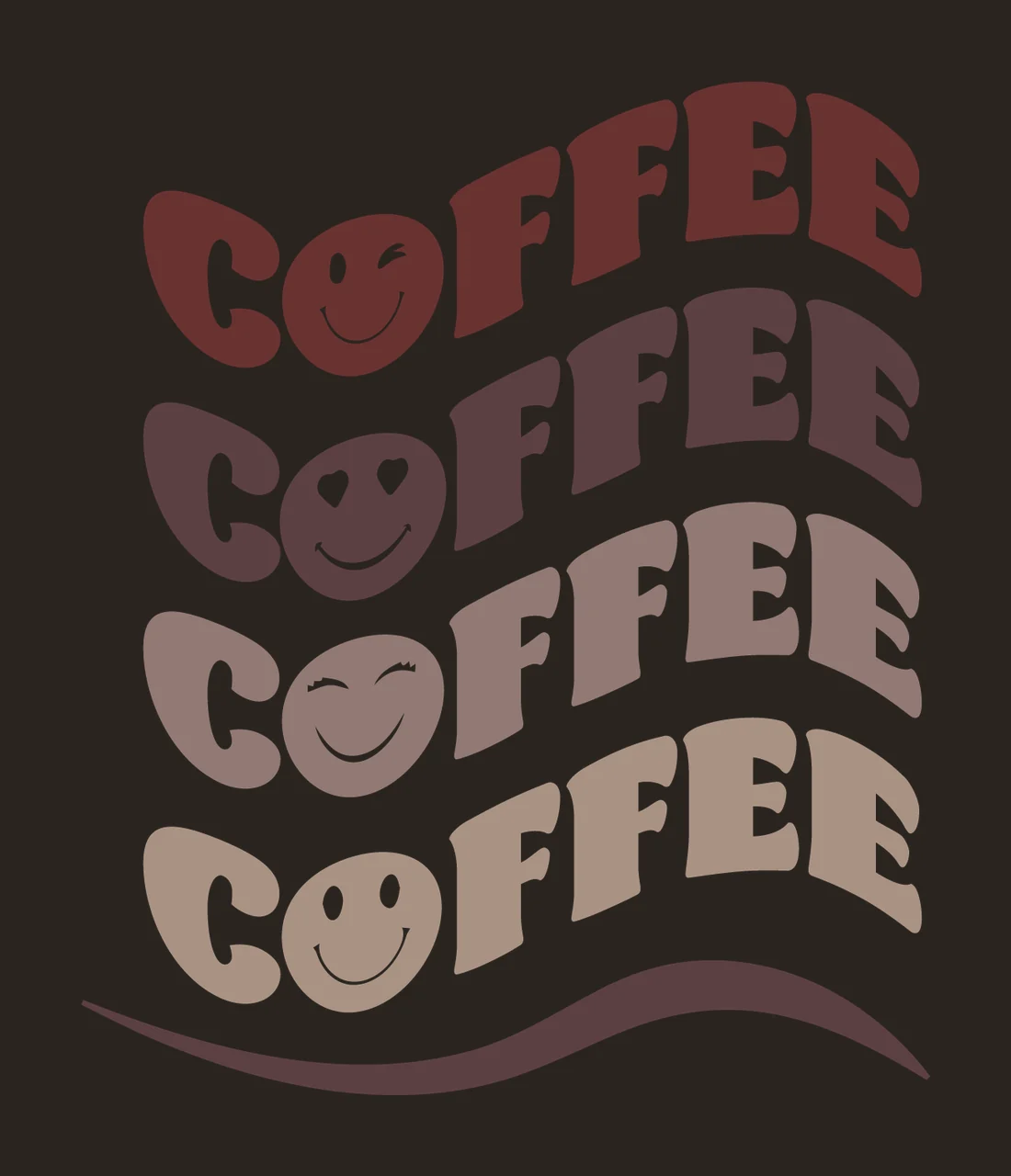 Can Glass Wrap Coffee Wavy Text With Smiley wave face letters contrast preview thumbnail