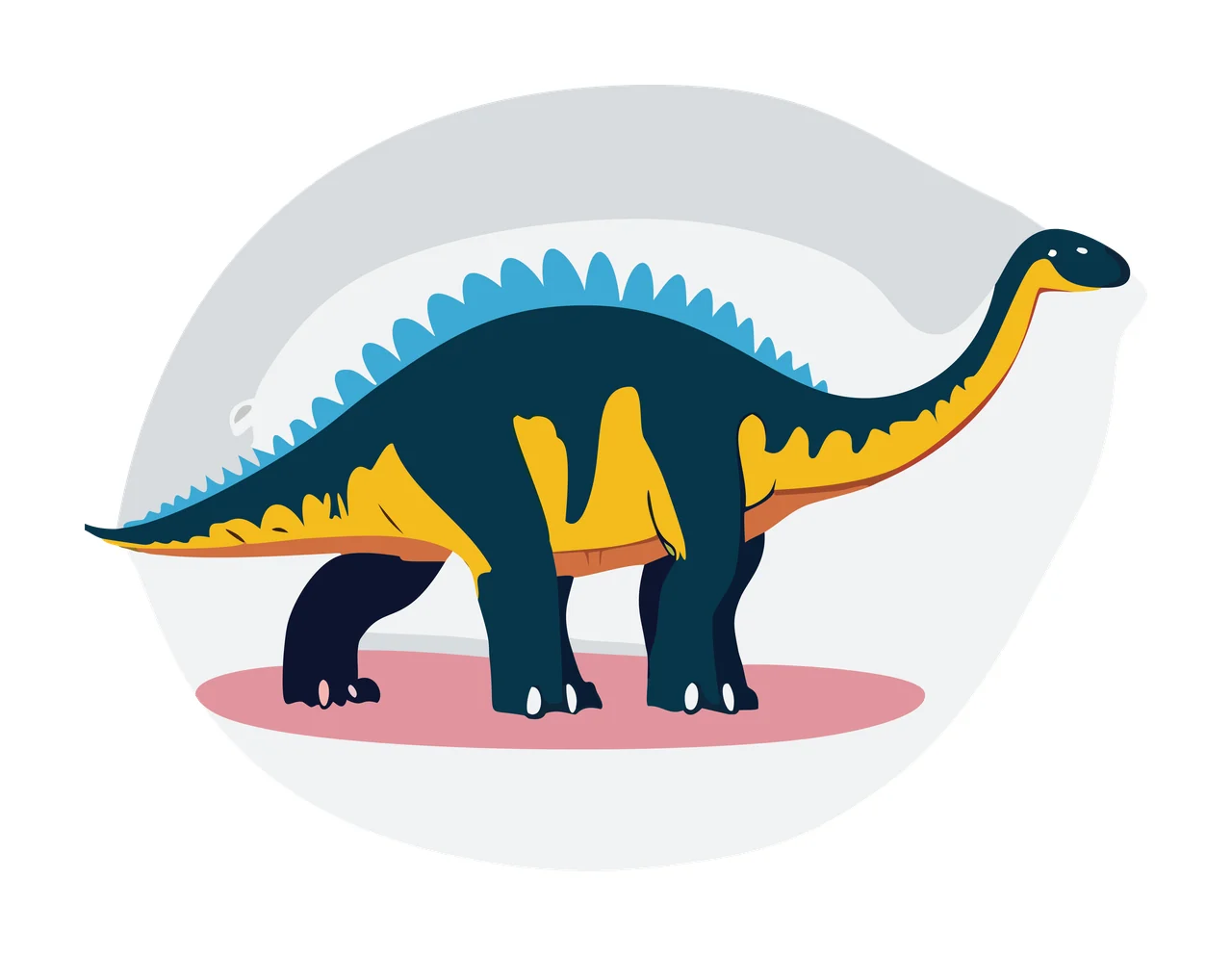 Dinosaur Inside A Black Oval standing ground silhouette white