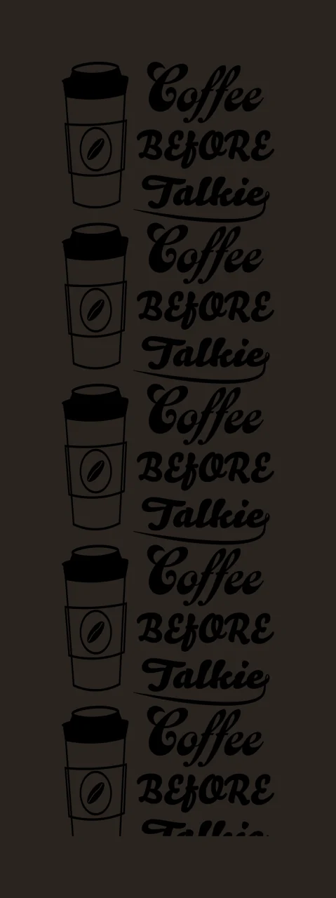 Coffee Before Talkie With Cups lined up five beans graphic line art contrast preview thumbnail
