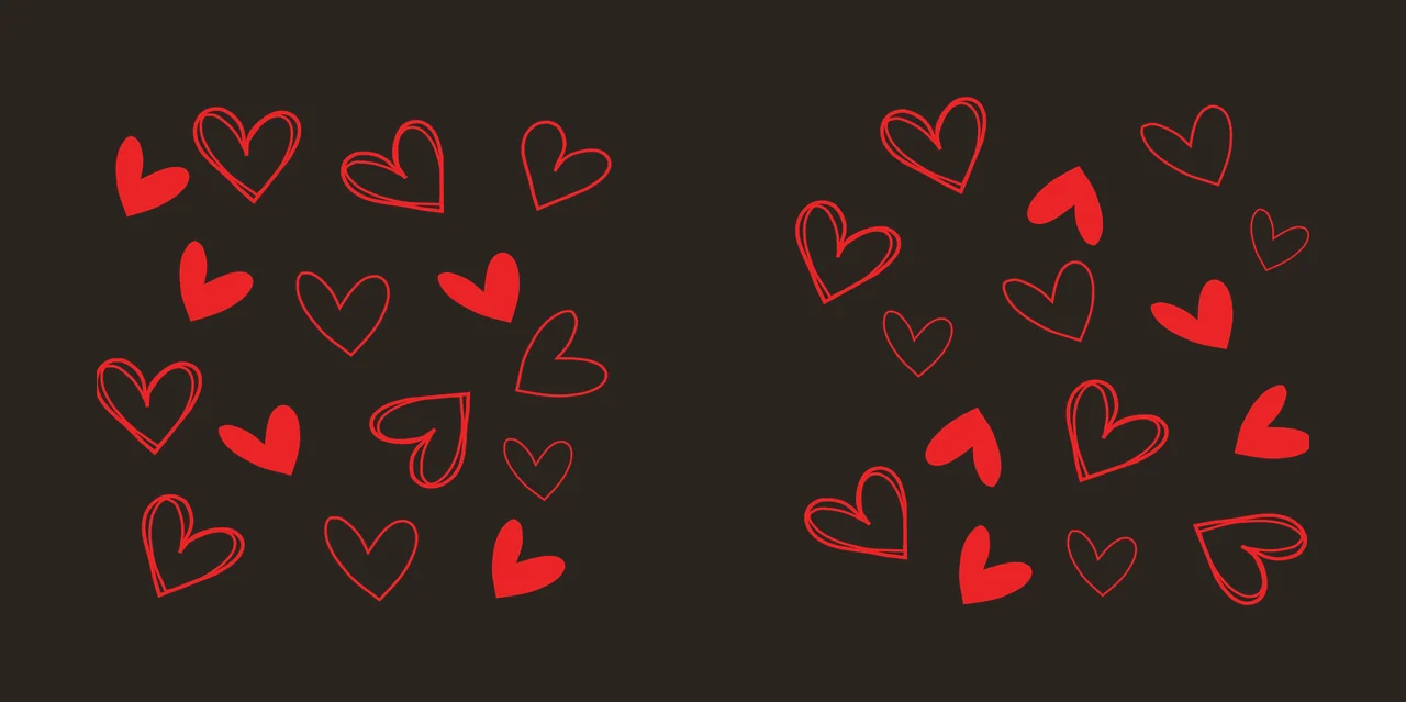 Heart Can Glass Wrap Pattern With Filled hearts outlines black and contrast preview thumbnail