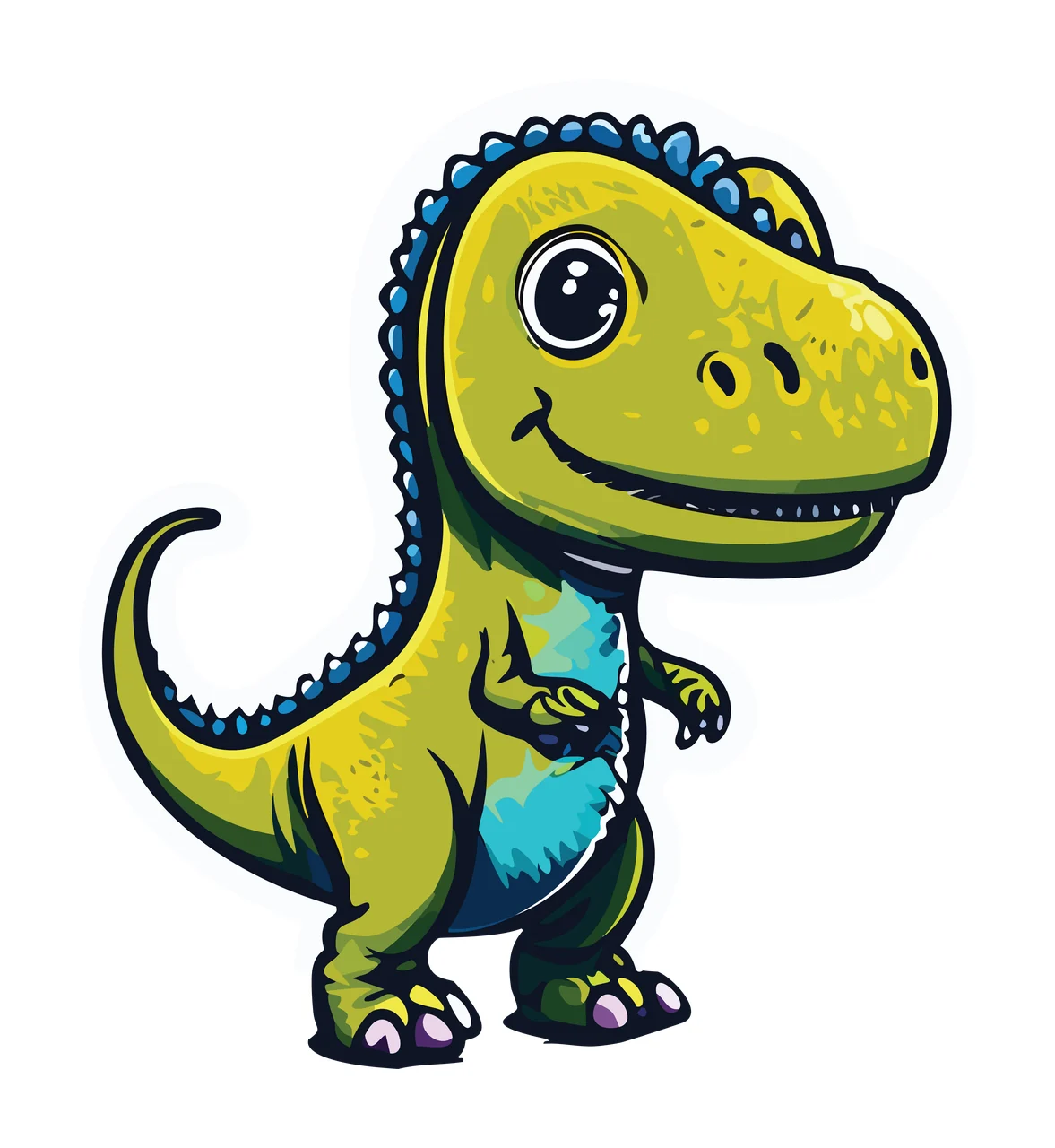 Animal Small Dinosaur Silhouette Icon standing tail claws black