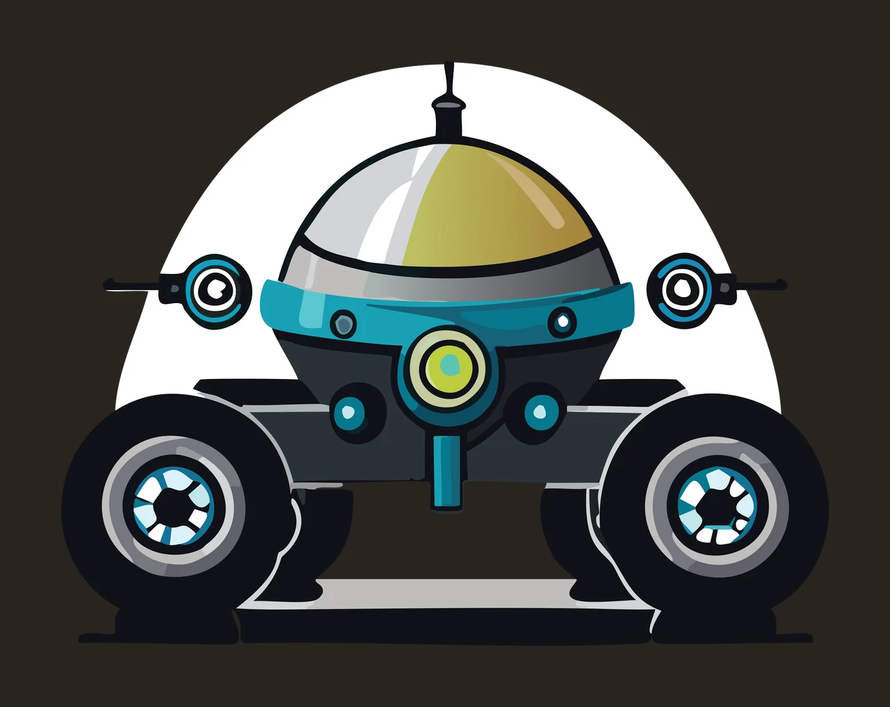 Futuristic Orb Vehicle Silhouette Front View sphere dome wheels contrast preview thumbnail