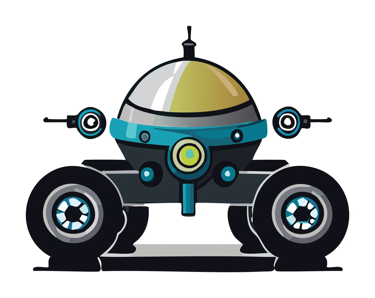 Futuristic Orb Vehicle Silhouette Front View sphere dome wheels
