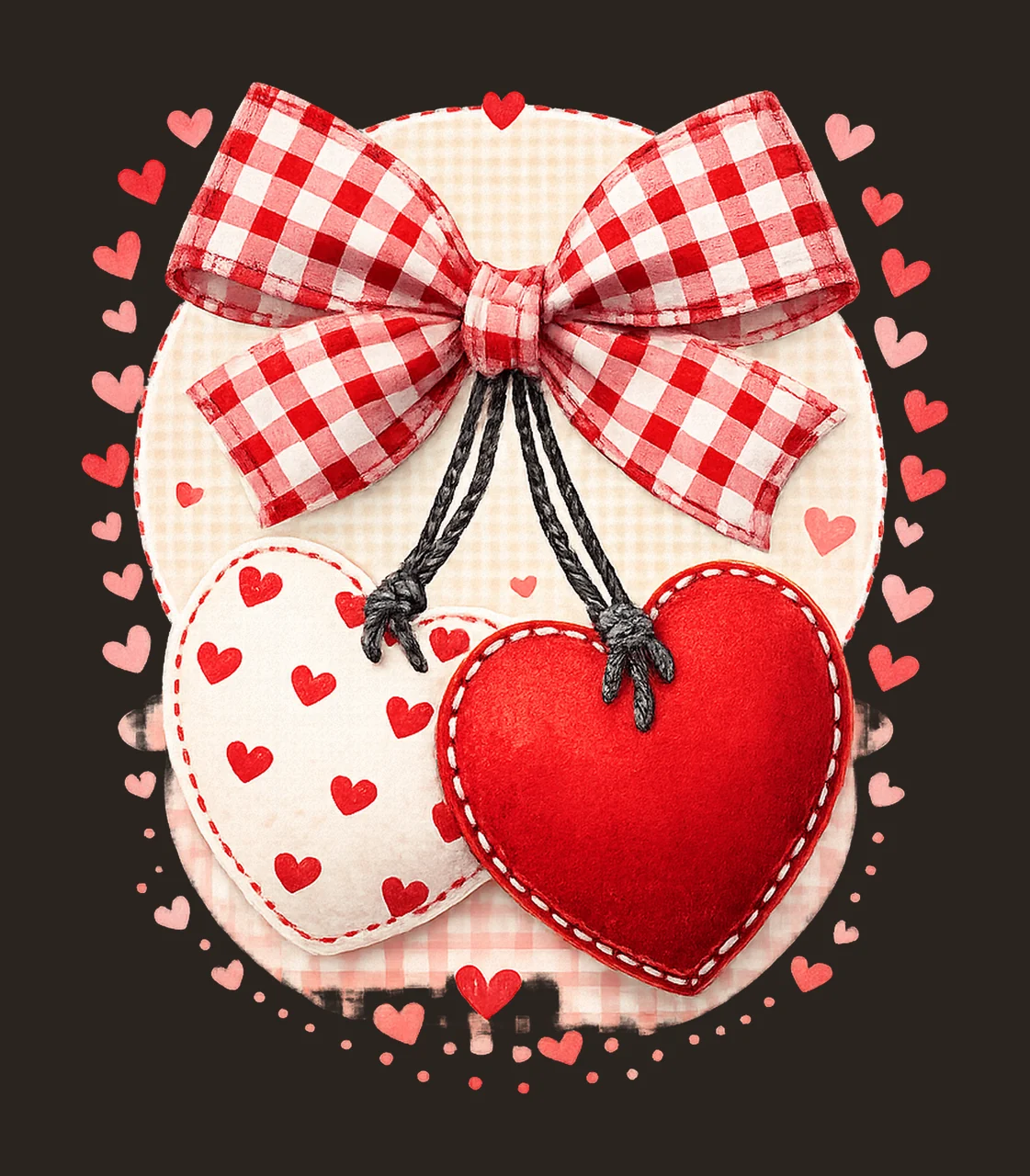 Cherry Vday Preppy Valentines Day Patchwork Design Trendy contrast preview thumbnail