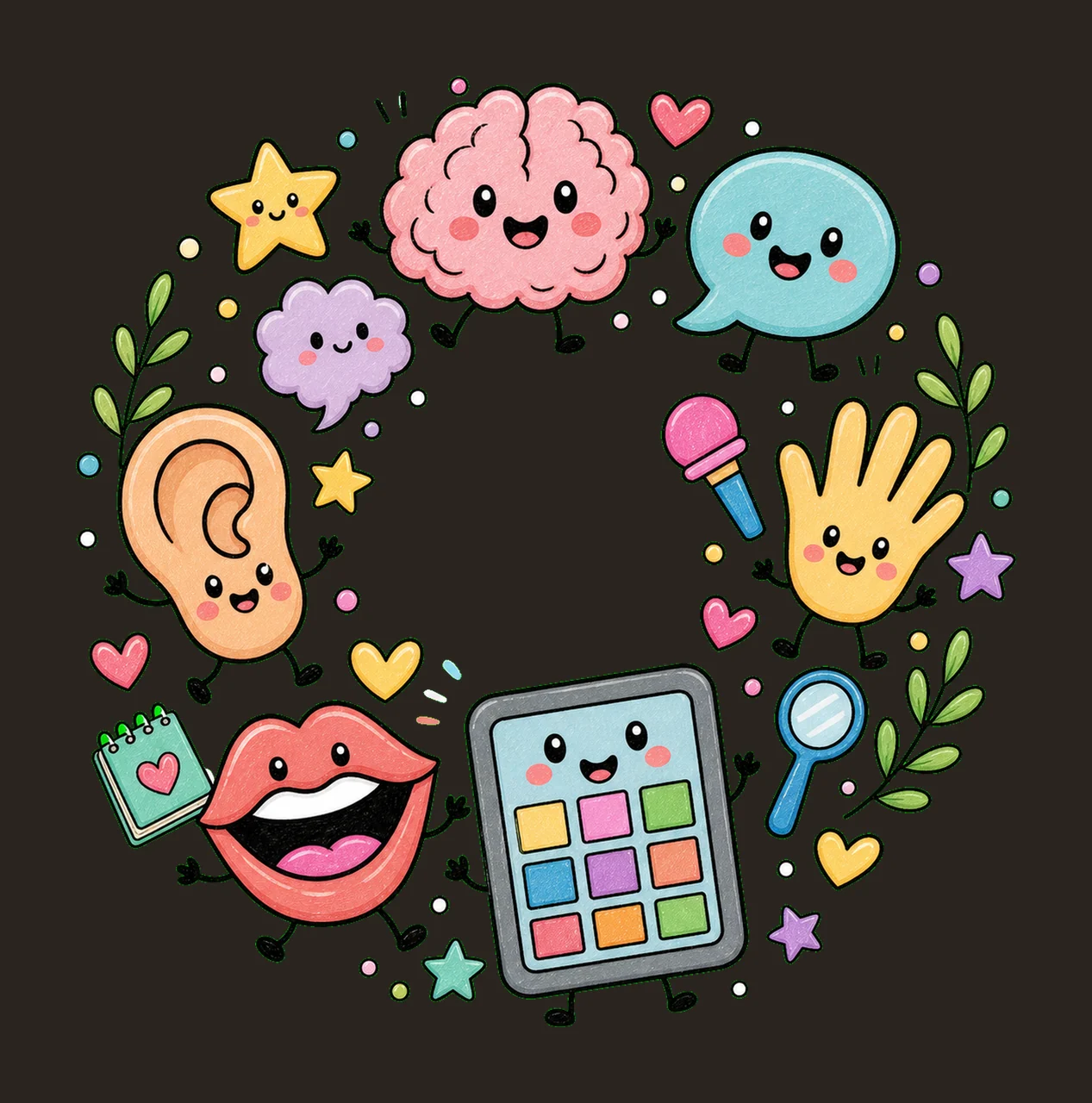 Speech Therapy Cute SLP Doodles Sublimation Communication contrast preview thumbnail