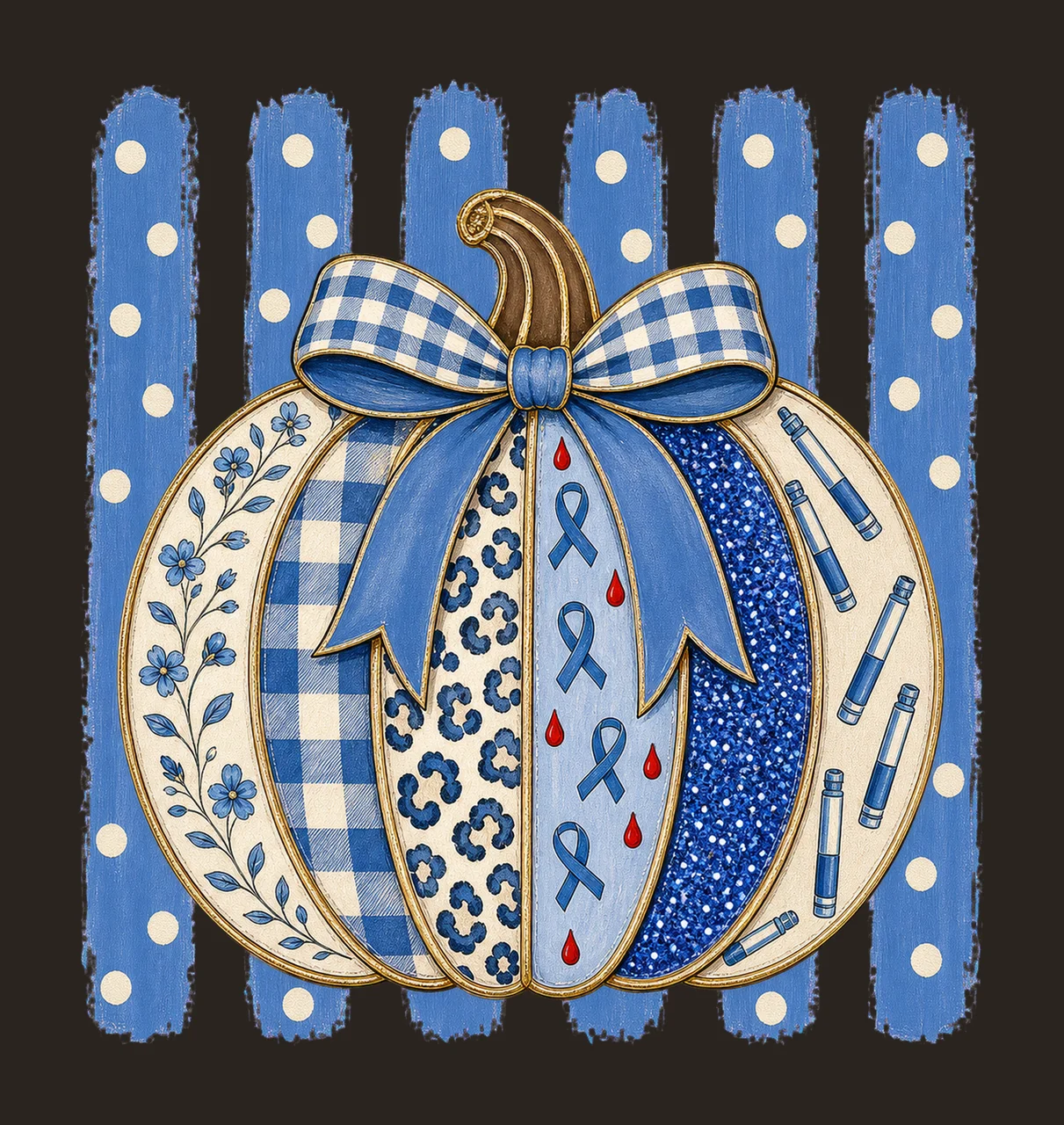 Diabetes Awareness Pumpkin Blue Coquette Variation A contrast preview thumbnail