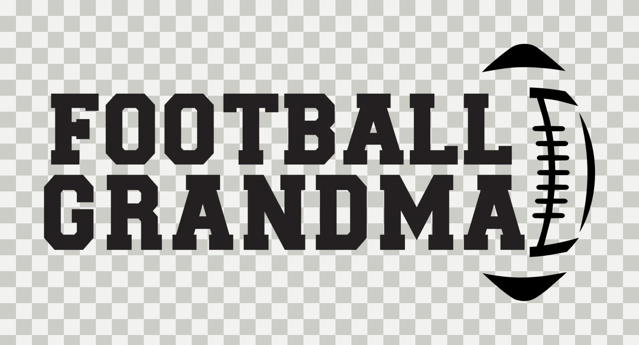 Football Grandma Text With Symbol To The Right typography black transparency and detail preview thumbnail