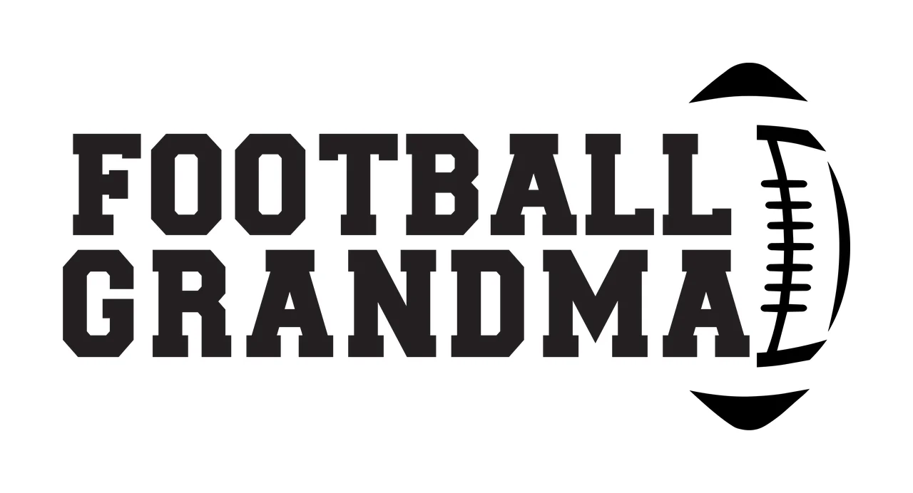 Football Grandma Text With Symbol To The Right typography black