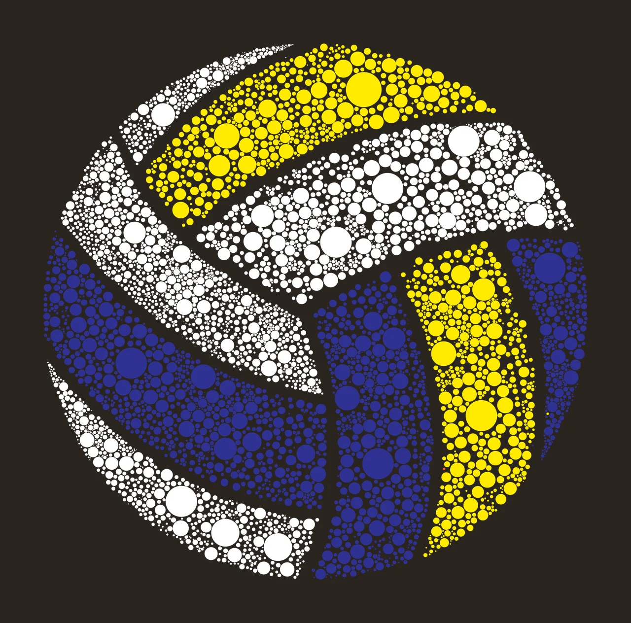 Dot Volleyball Pattern Spherical Graphic depicted circle pointillism contrast preview thumbnail