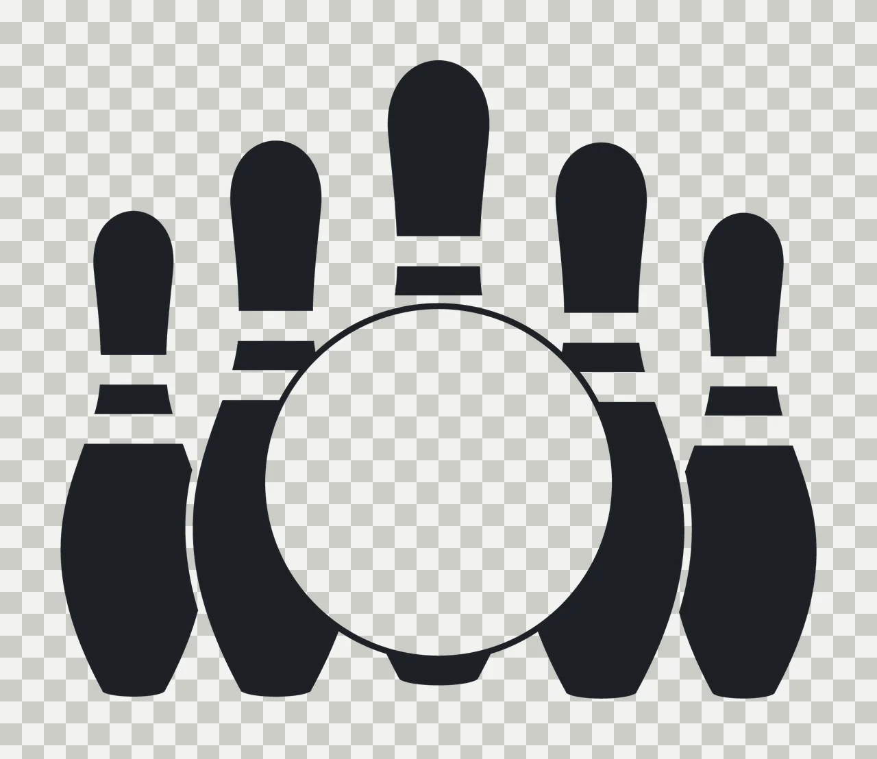 Bowling Pins And Ball With Sphere Sport transparency and detail preview thumbnail