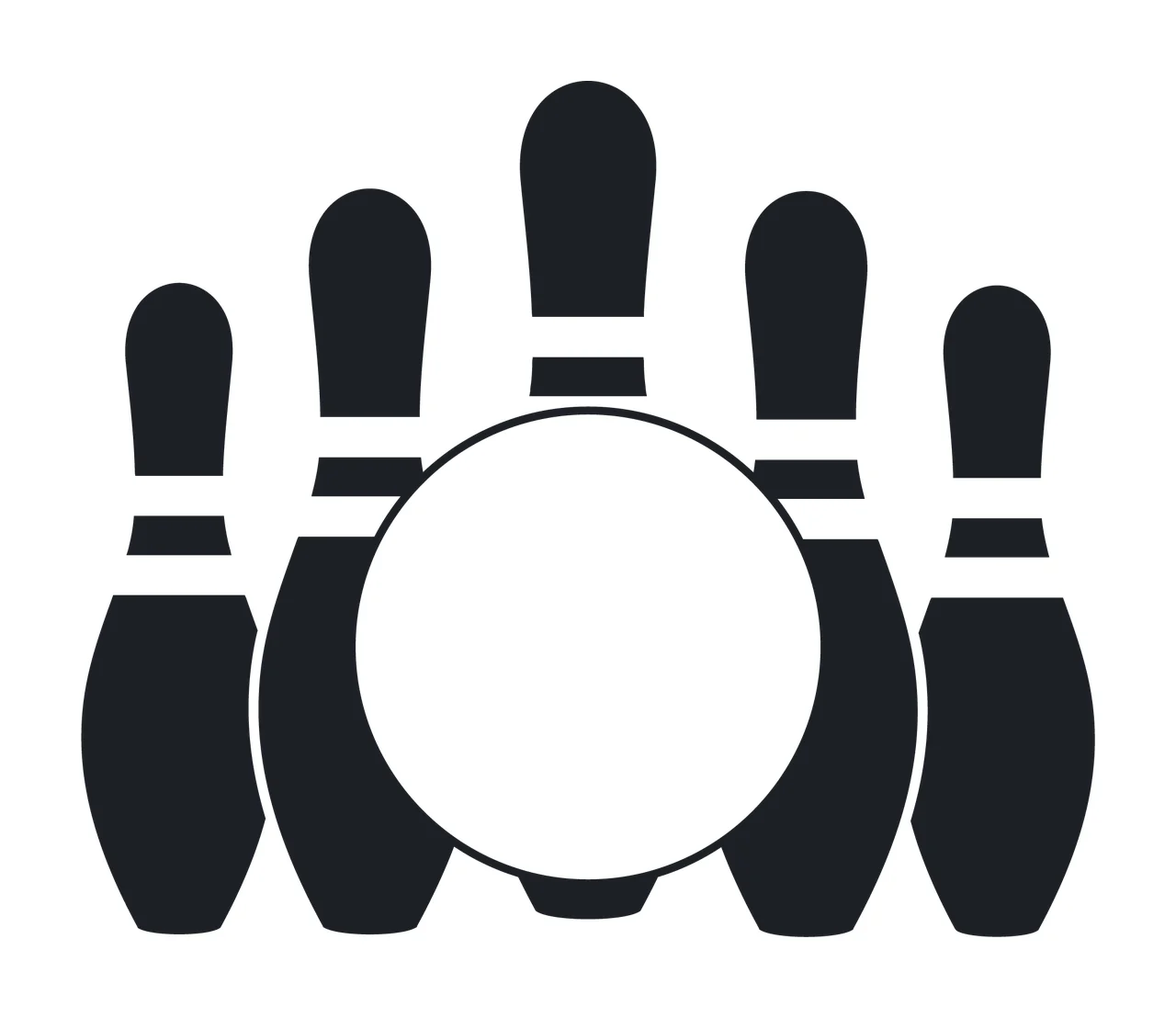 Bowling Pins And Ball With Sphere Sport