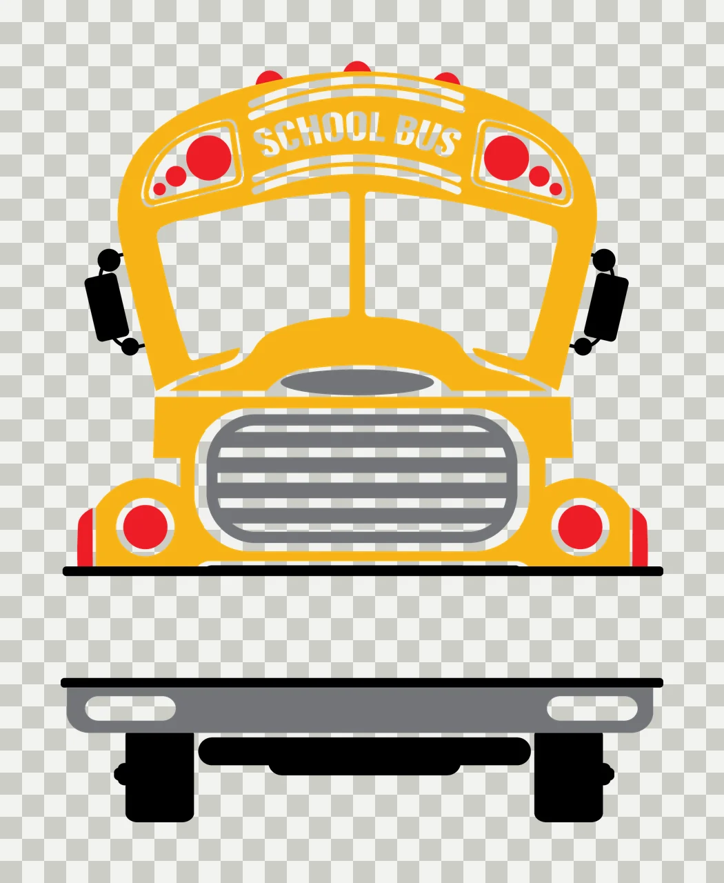 School Bus Front Bumper Silhouette transparency and detail preview thumbnail