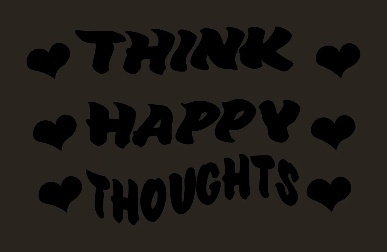 Can Glass Wrap Think Happy Thoughts With Hearts written black contrast preview thumbnail