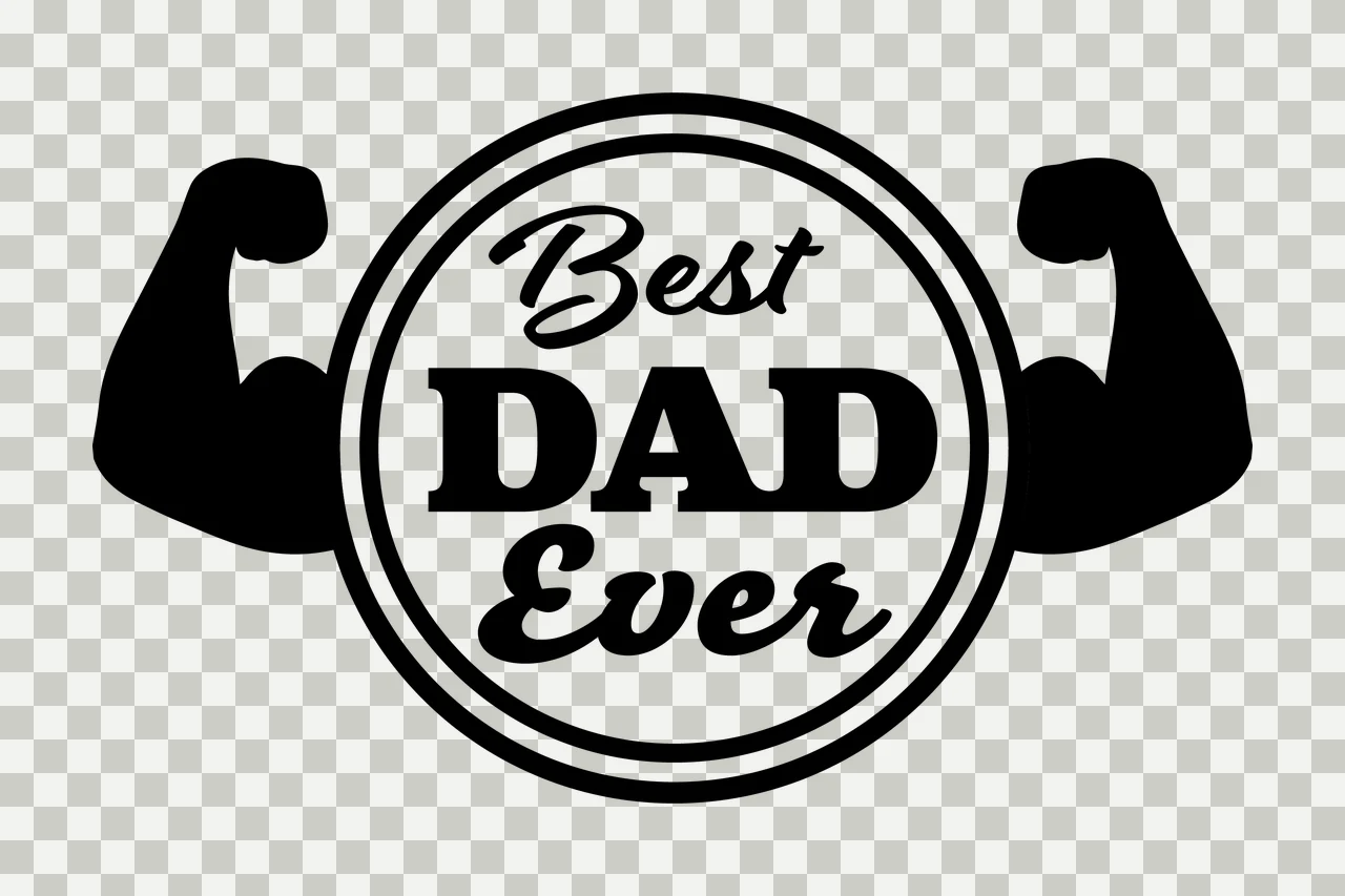 Best Dad Ever Text Inside Circle With Flexed and muscle arms transparency and detail preview thumbnail