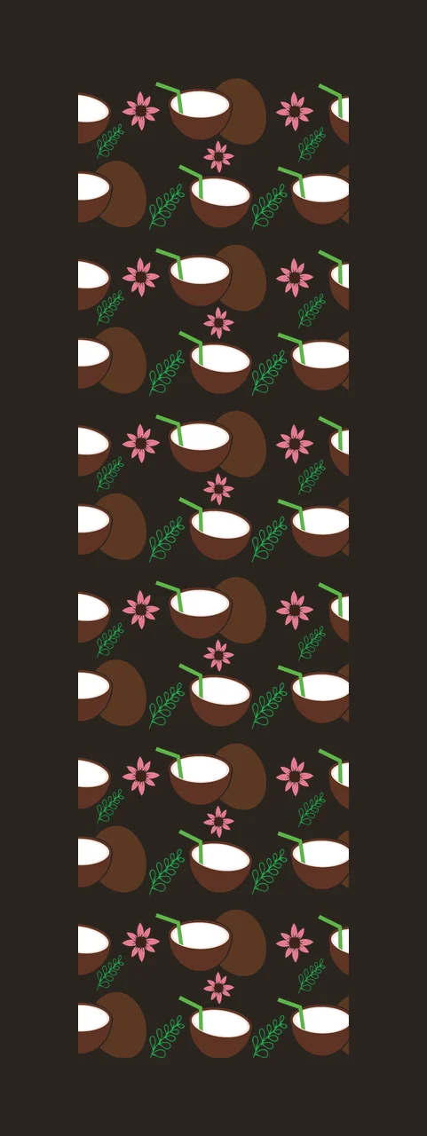 Coconut Bowl And Star Pattern bowls coconuts stars leaves black contrast preview thumbnail