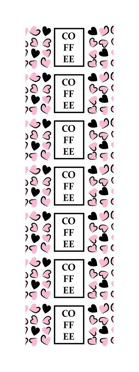 Coffee Vertical Pattern Heart Design hearts rectangle graphic print