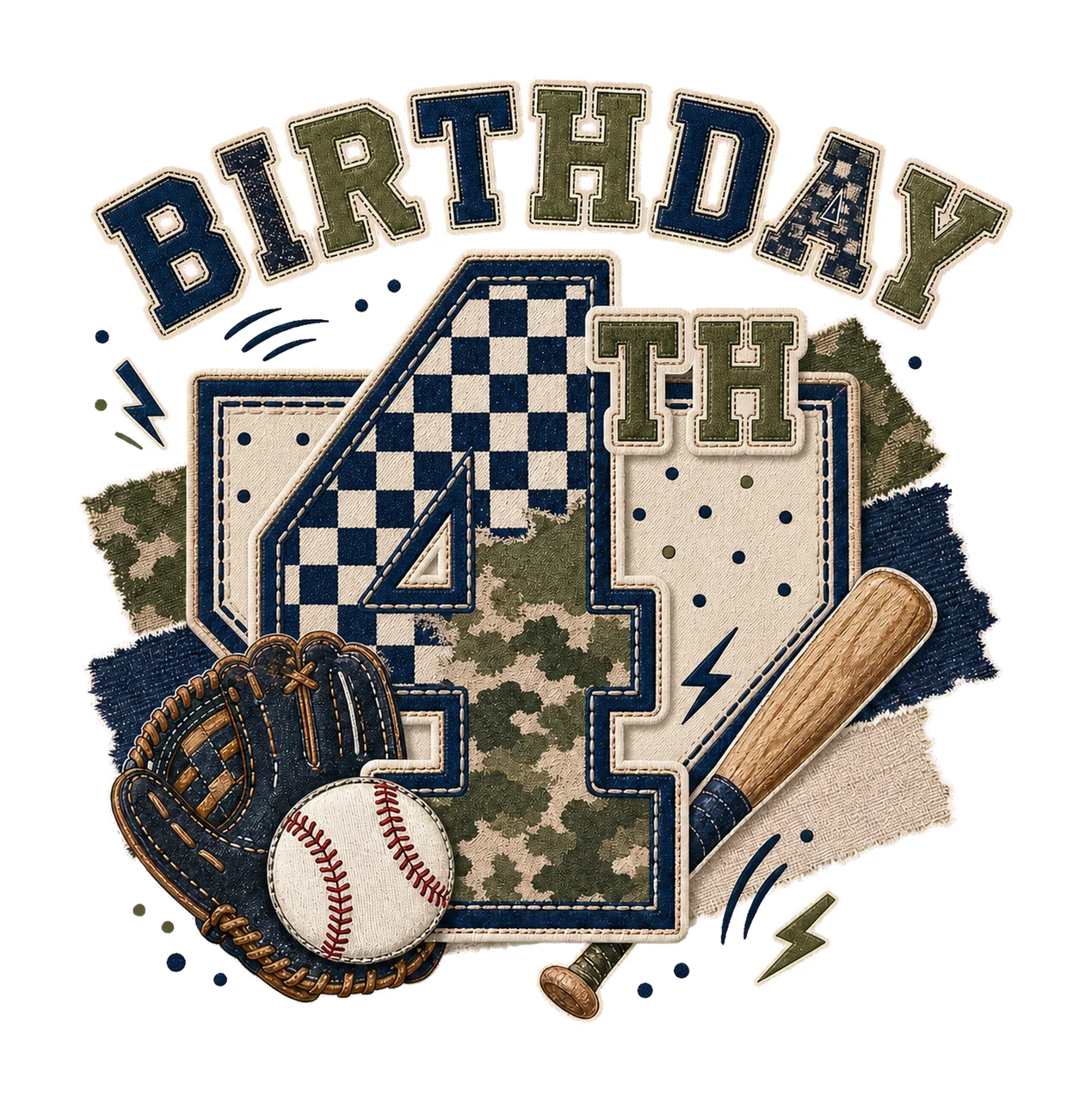 Star Camo Baseball Birthday sublimation instant Variation E