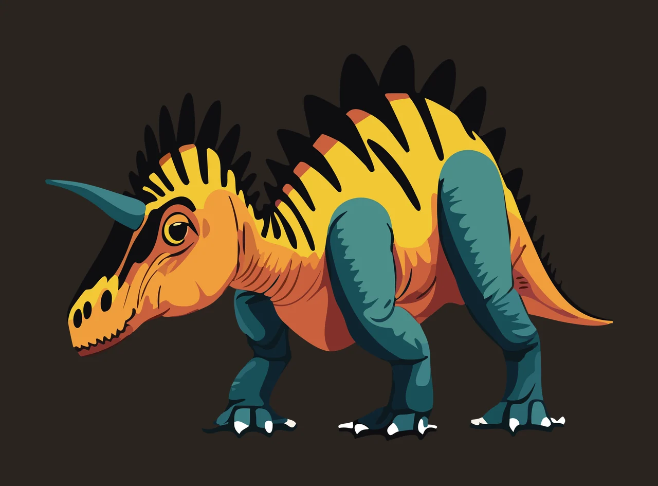 Dinosaur Black Horned Silhouette walking animal prehistoric contrast preview thumbnail
