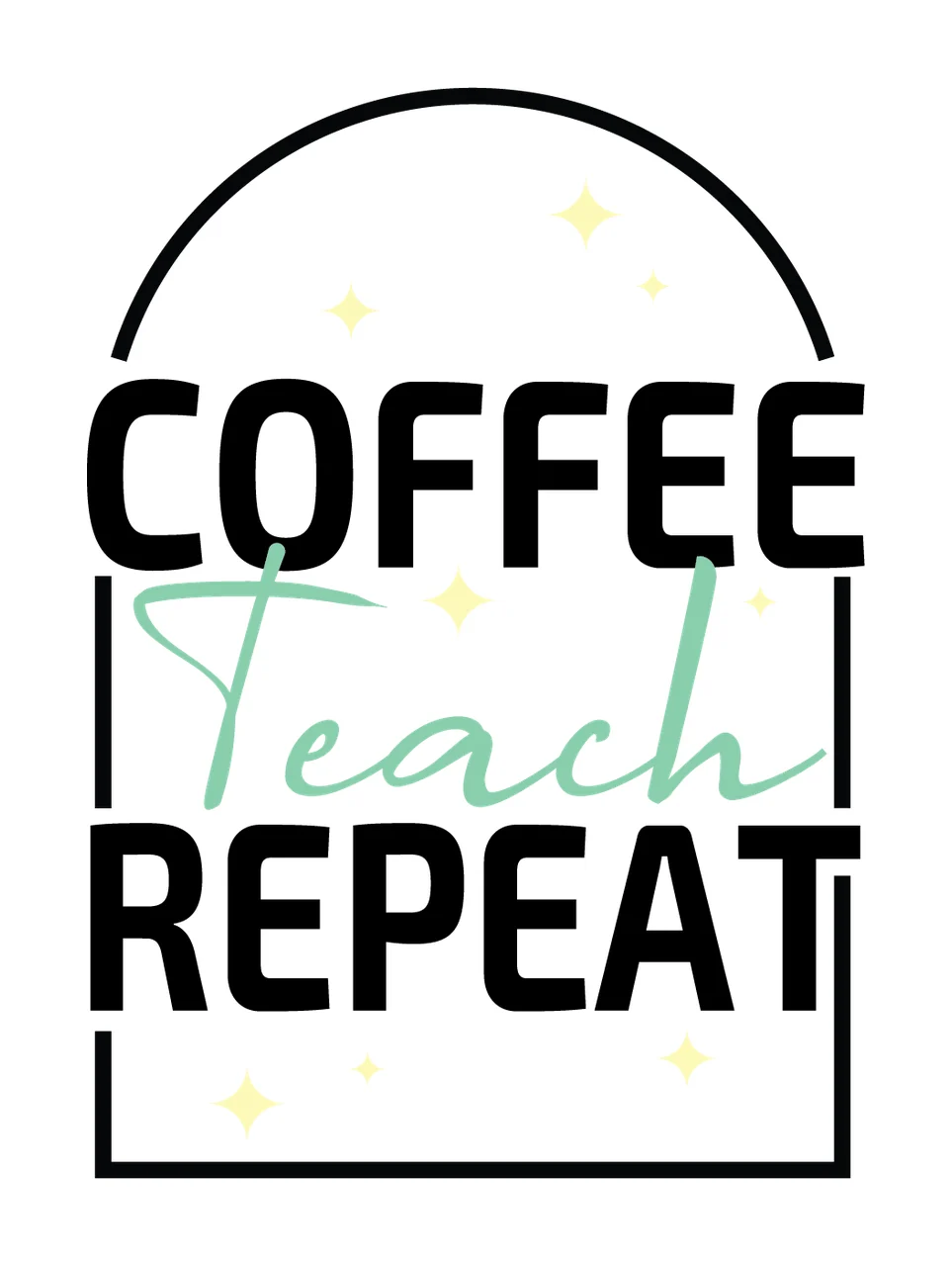 Can Glass Wrap Coffee Teach Repeat Arched Frame arch stars