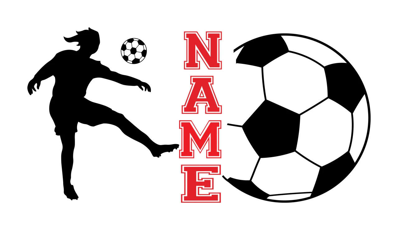 Soccer Name Silhouette Of Person Kicking Ball black white Variation