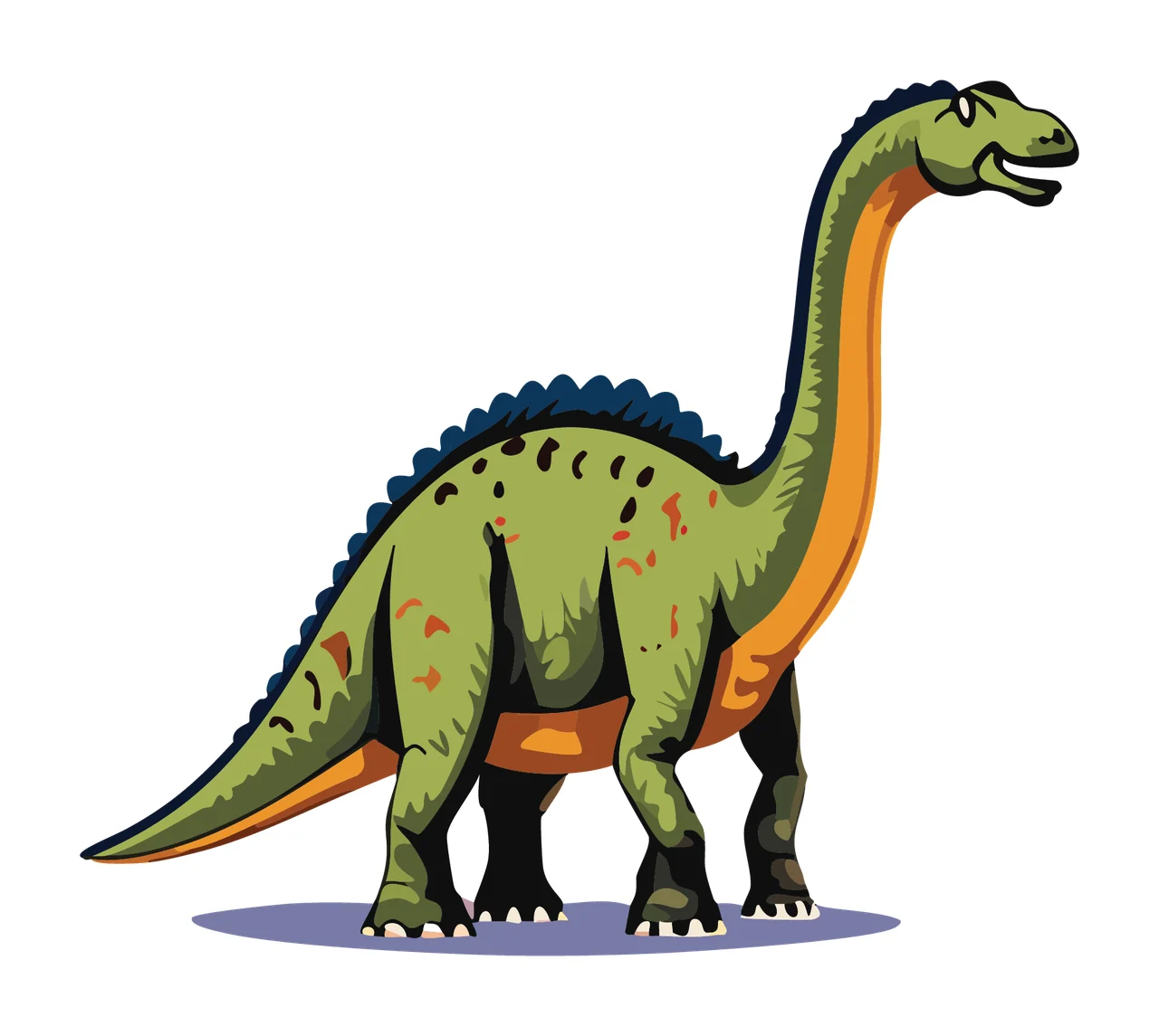 Dinosaur Black Silhouette Long Neck standing white reptile