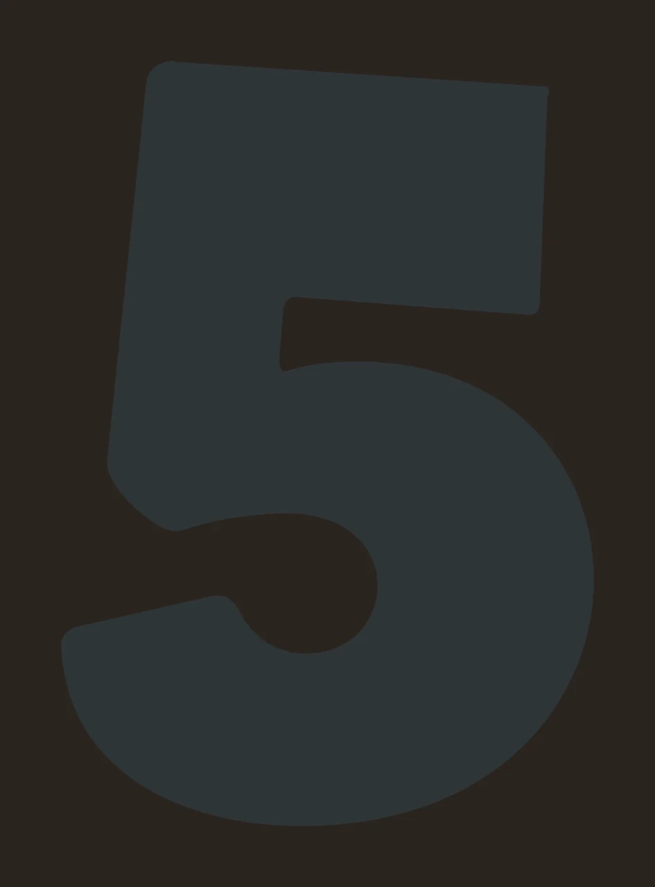 Number 5 Bold Black Digital Five digit typography math symbol contrast preview thumbnail
