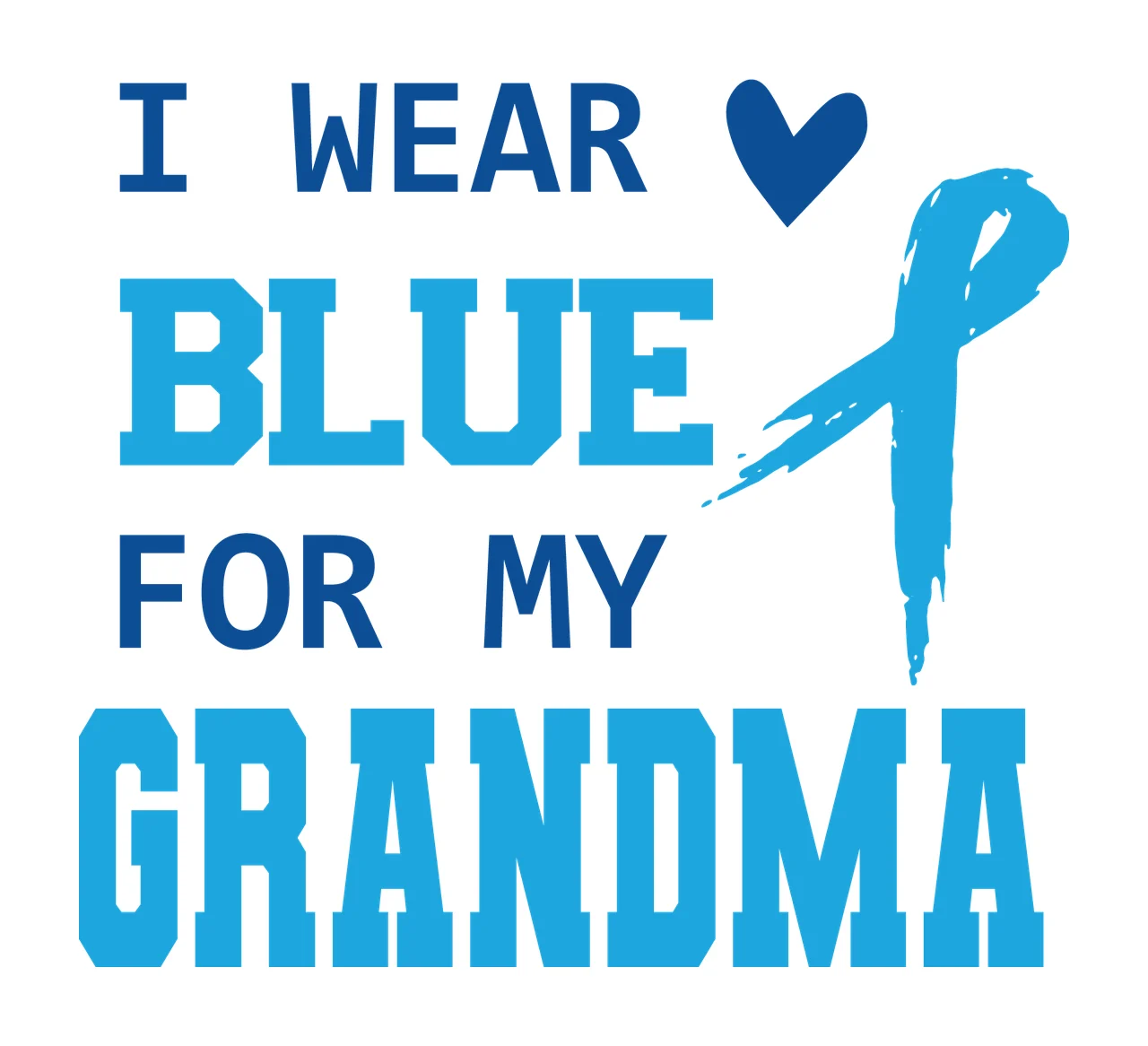Blue Awareness Ribbon Support With Heart