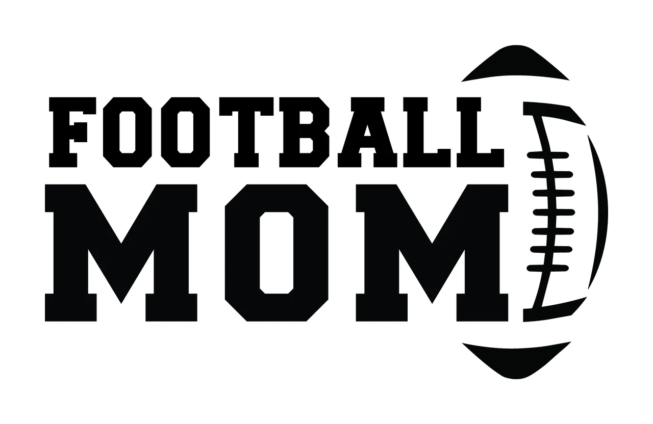 Football Mom Black Text With A Horizontal Illustration typographic