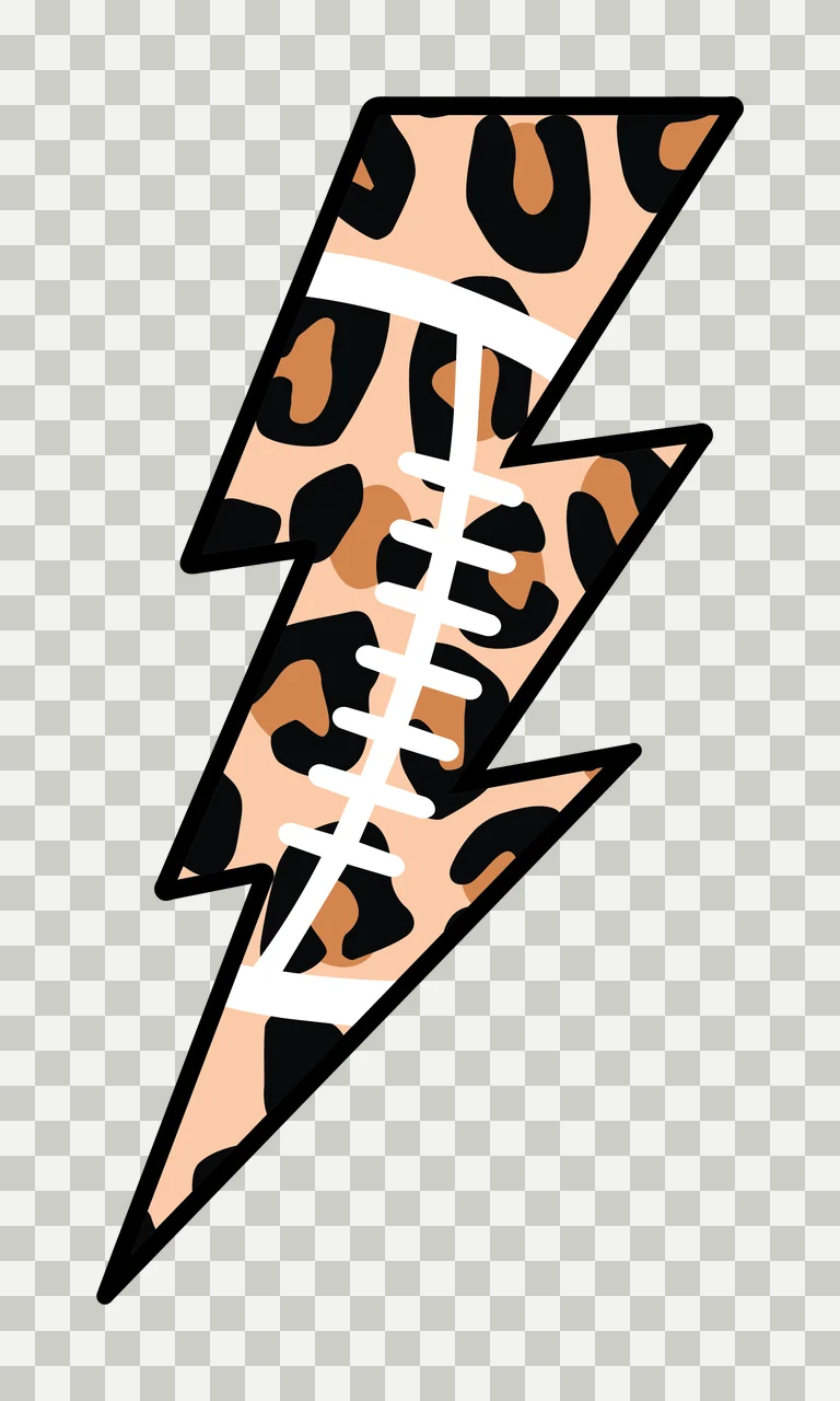 Bolt Lightning Shape With Leopard Pattern black white symbol transparency and detail preview thumbnail