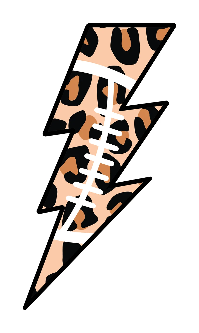 Bolt Lightning Shape With Leopard Pattern black white symbol