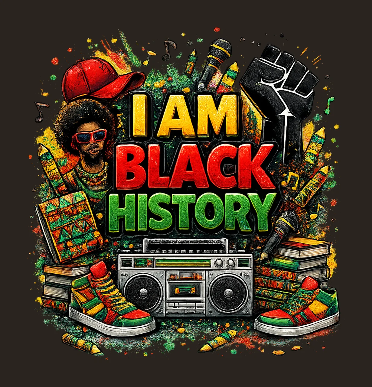 Black History Am Black History Month Design African American contrast preview thumbnail