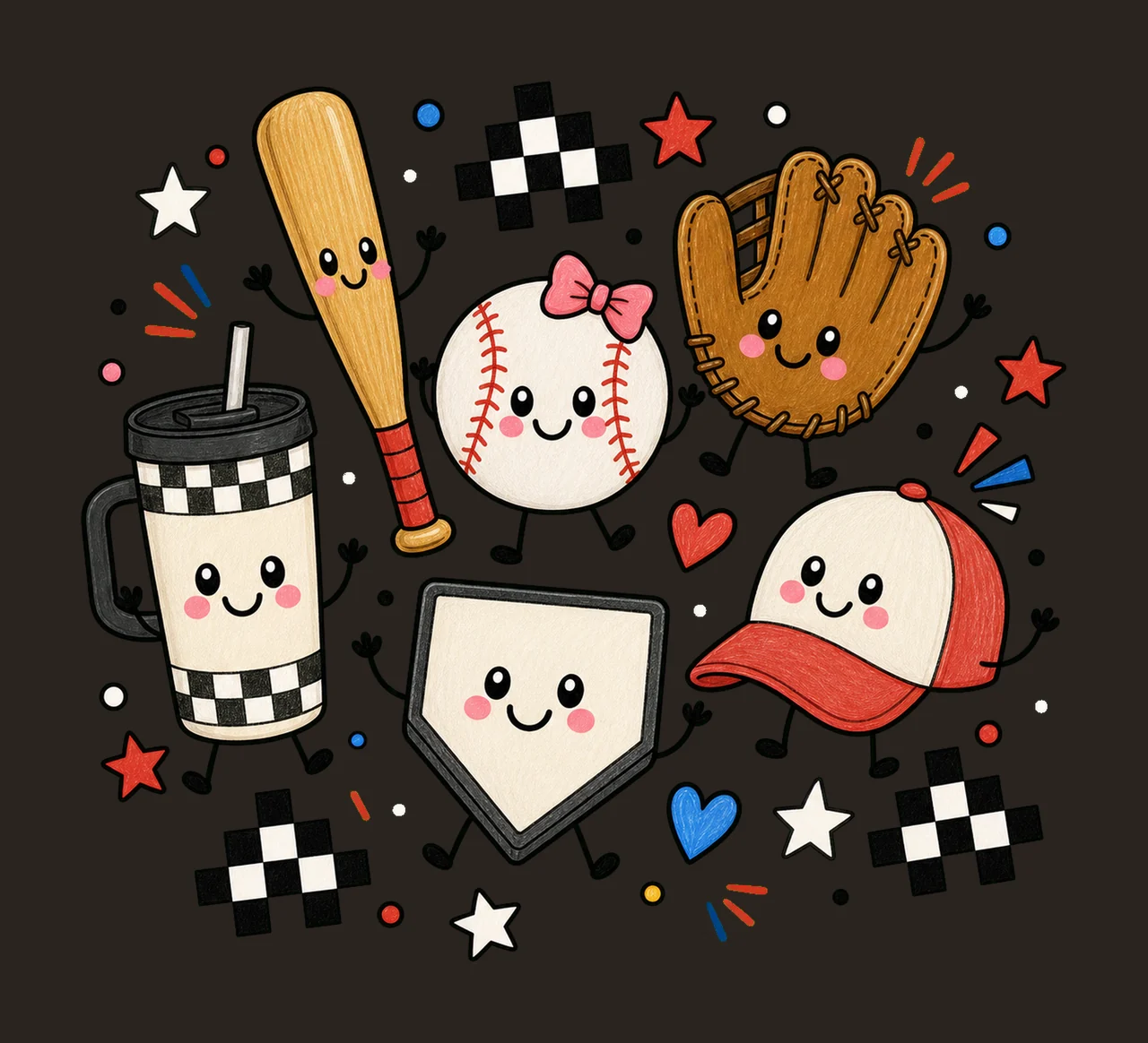 baseball mom generic 02 preppy checker sublimation instant contrast preview thumbnail