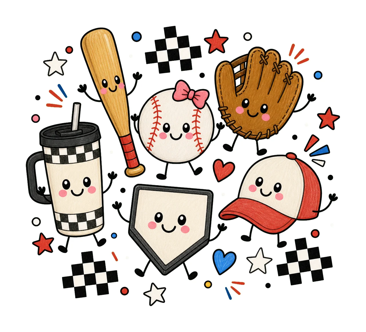 baseball mom generic 02 preppy checker sublimation instant