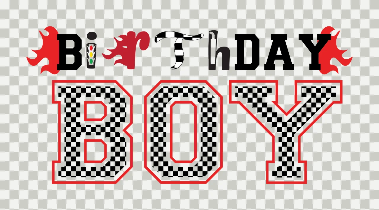 Boy With Patterns celebrating checkered pattern black plain transparency and detail preview thumbnail