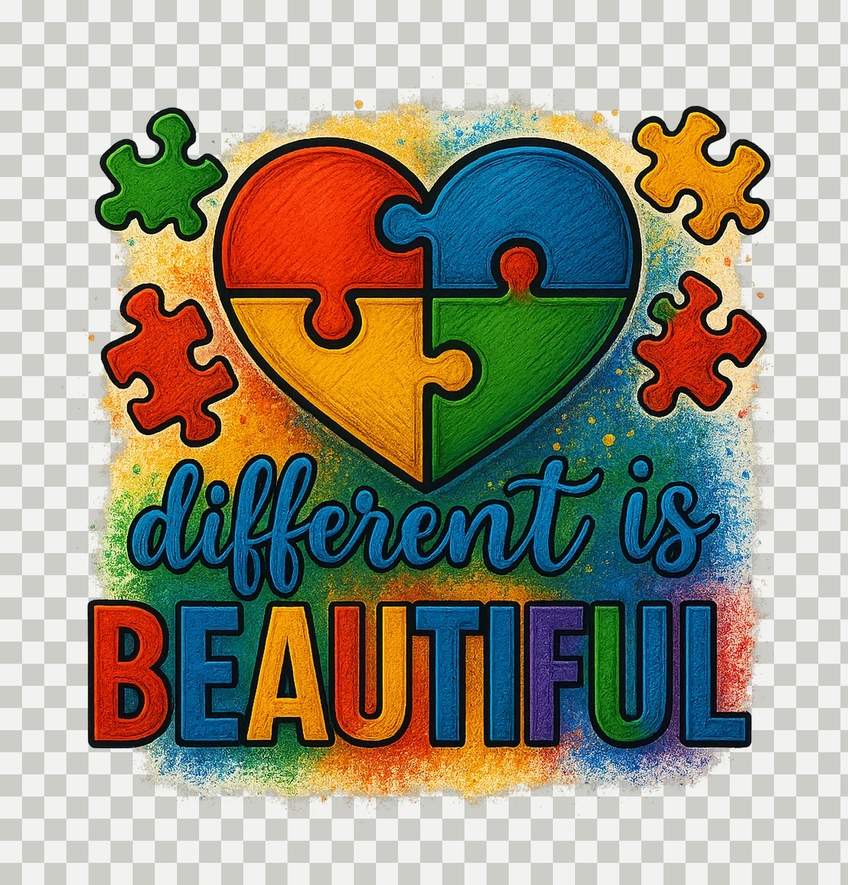 Different Is Beautiful Autism Sublimation Design Autism transparency and detail preview thumbnail