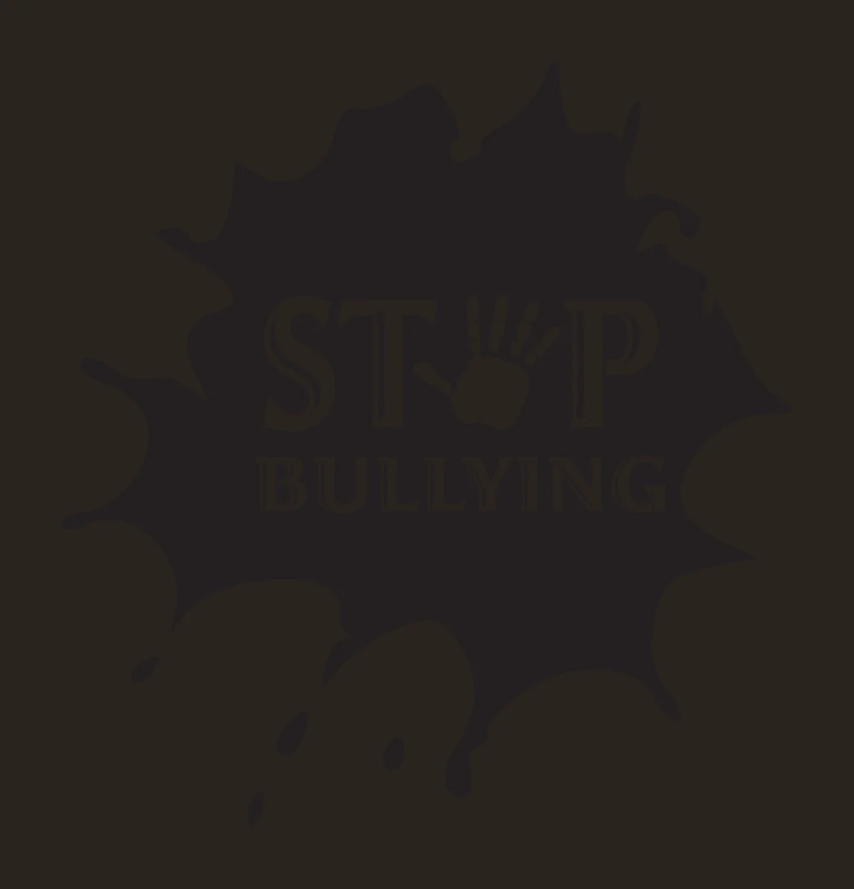Stop Bullying Graphic With Handprint warning sign prohibiting contrast preview thumbnail