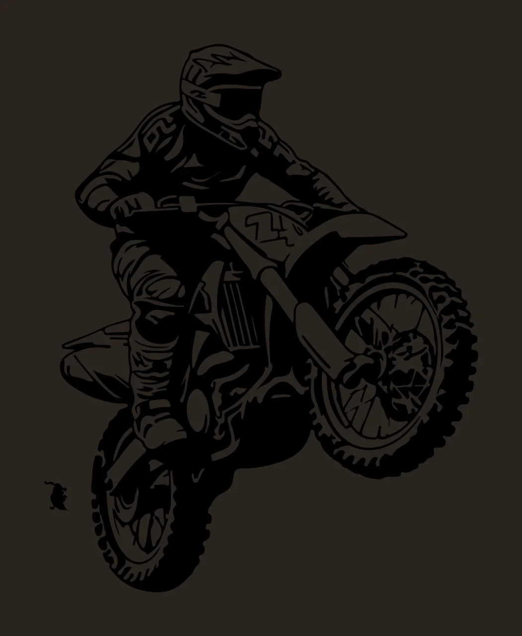 Dirt Bike Rider Mid Air Silhouette jumping motorcycle helmet contrast preview thumbnail