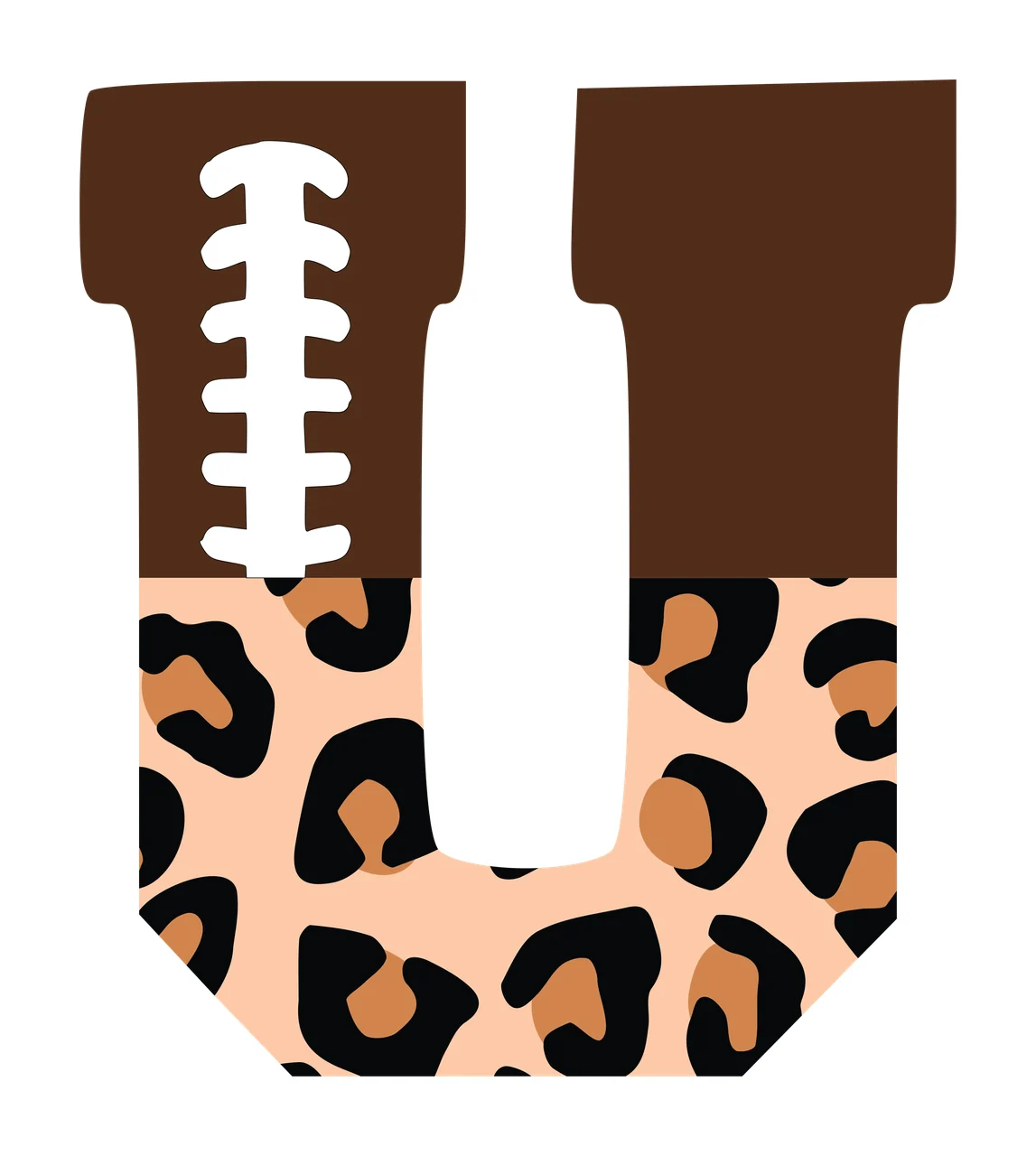 Football Font Half Leopard Character 12 american gridiron touchdown