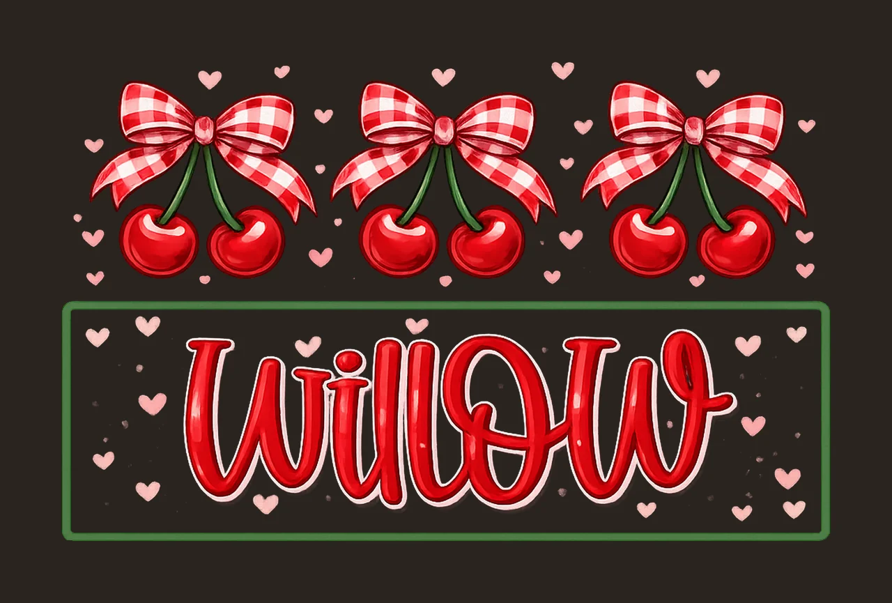Cherry Coquette Custom Name Personalized Sublimation Design contrast preview thumbnail