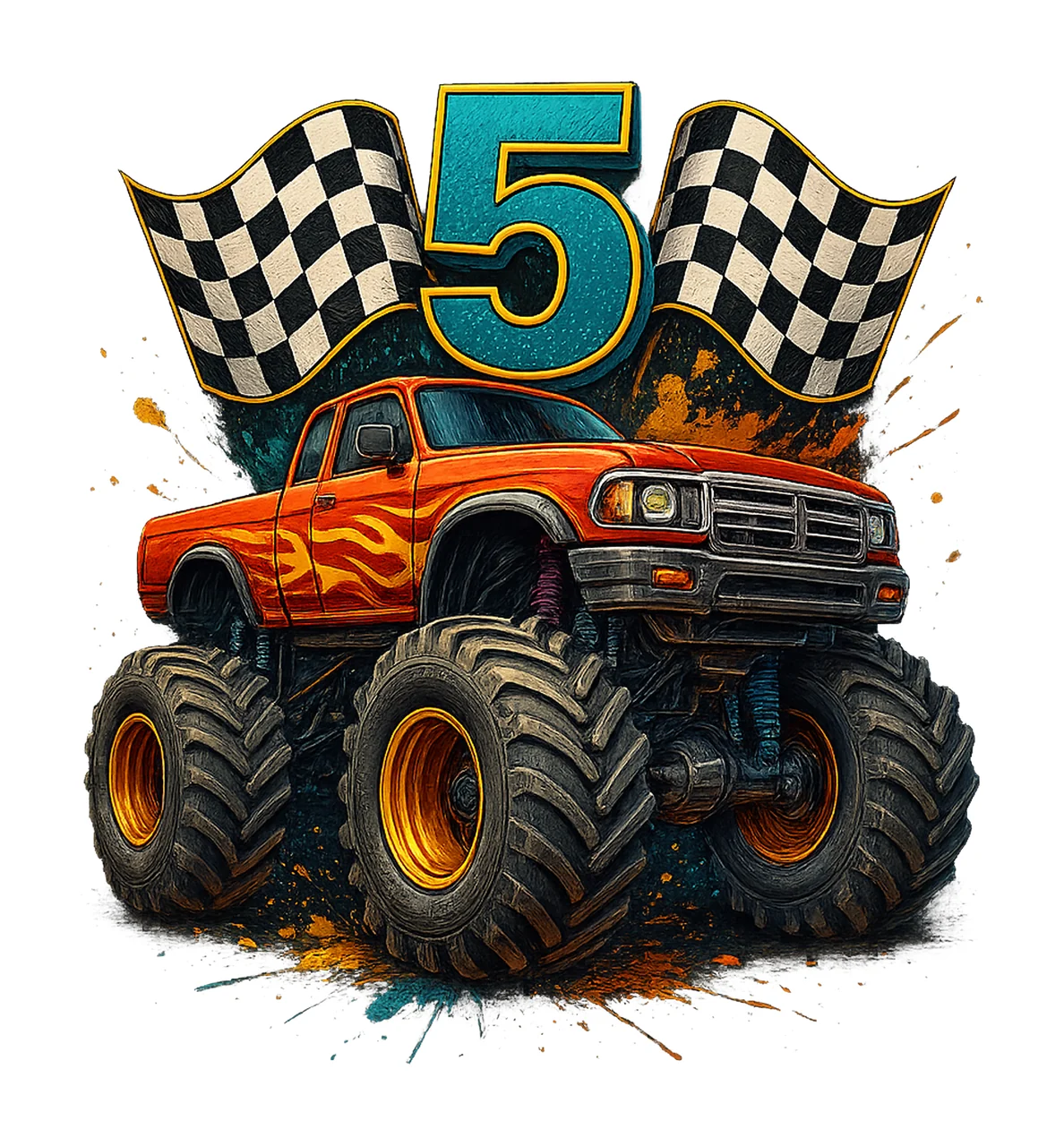 Birthday Monster Truck Year Old Boys Party Variation B