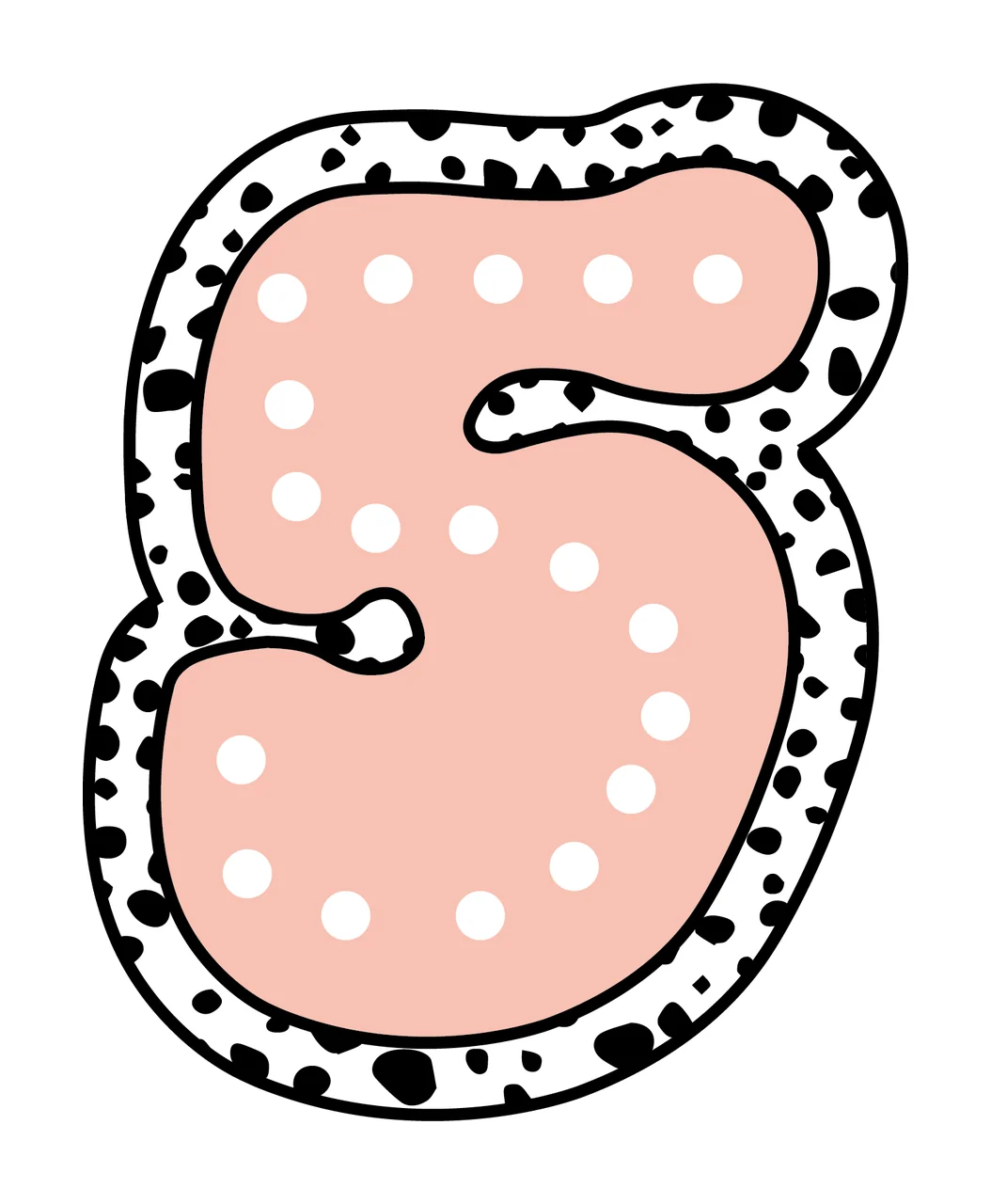 Dalmatian Dots Font Race Doodle Character 24 racing checkered flag