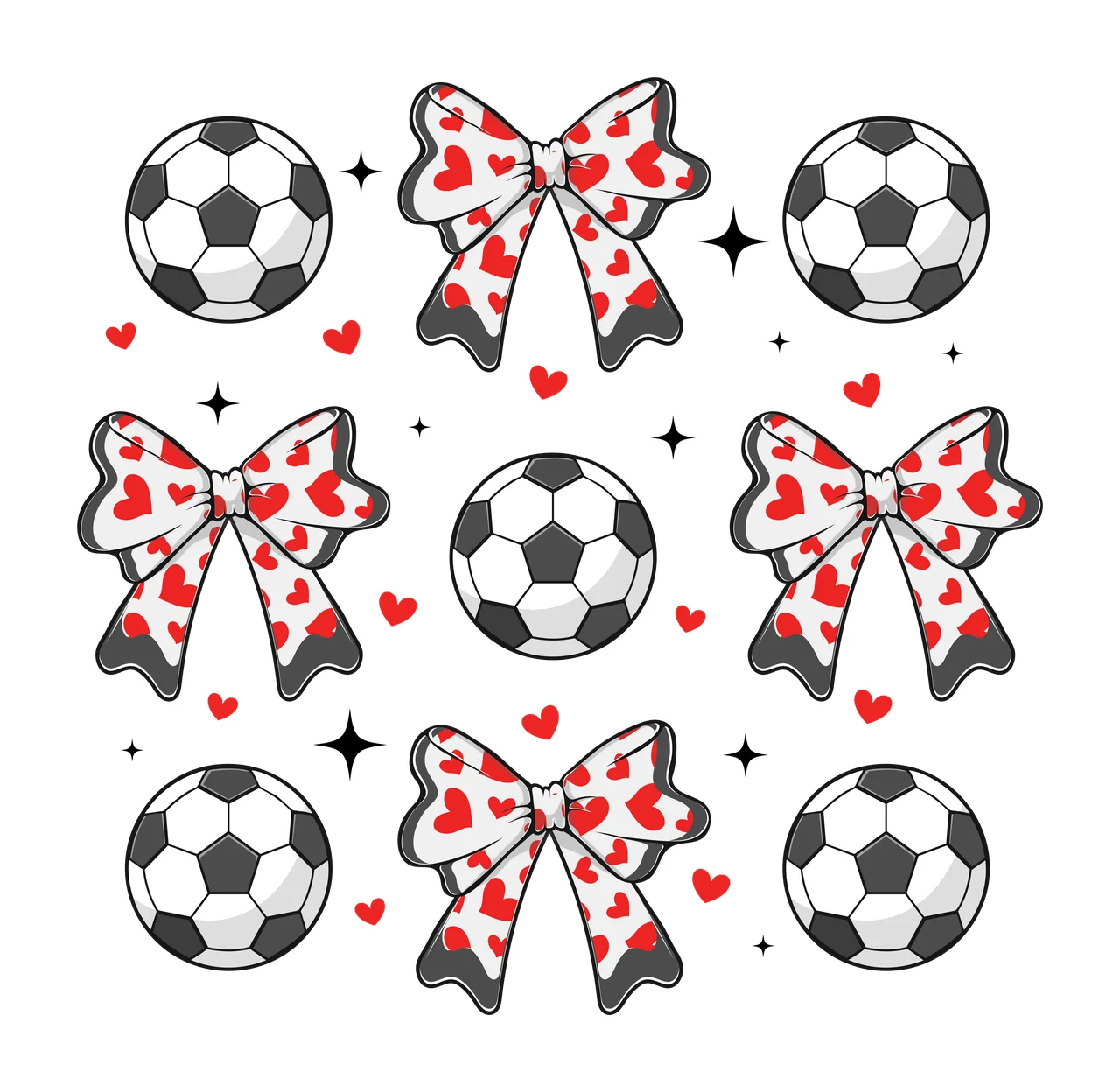 Polka Dot Pattern With Black Bows circles and ribbons decorating stars