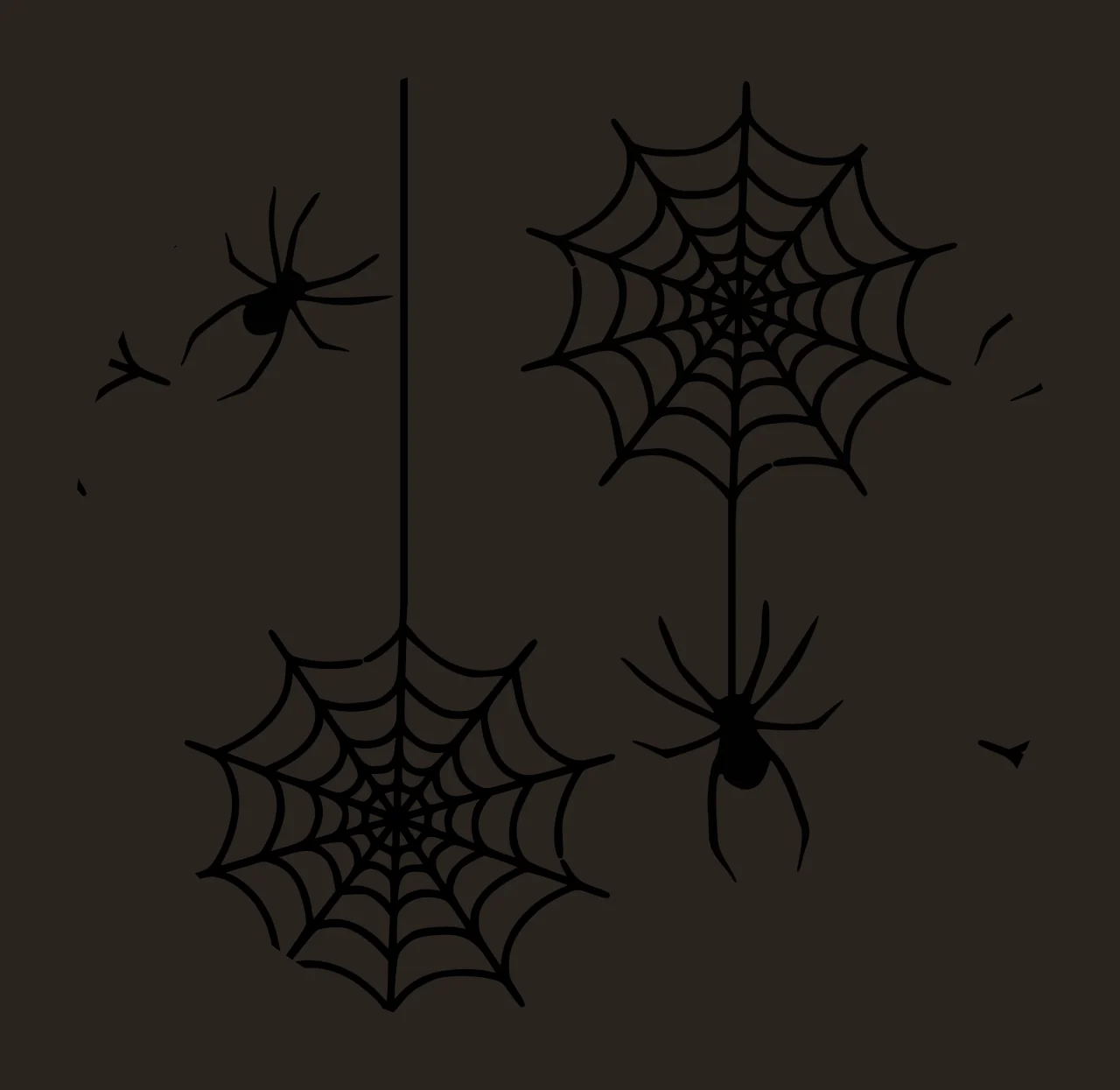 Keychain Spider And Web Circular Pattern Spiders hanging outline contrast preview thumbnail