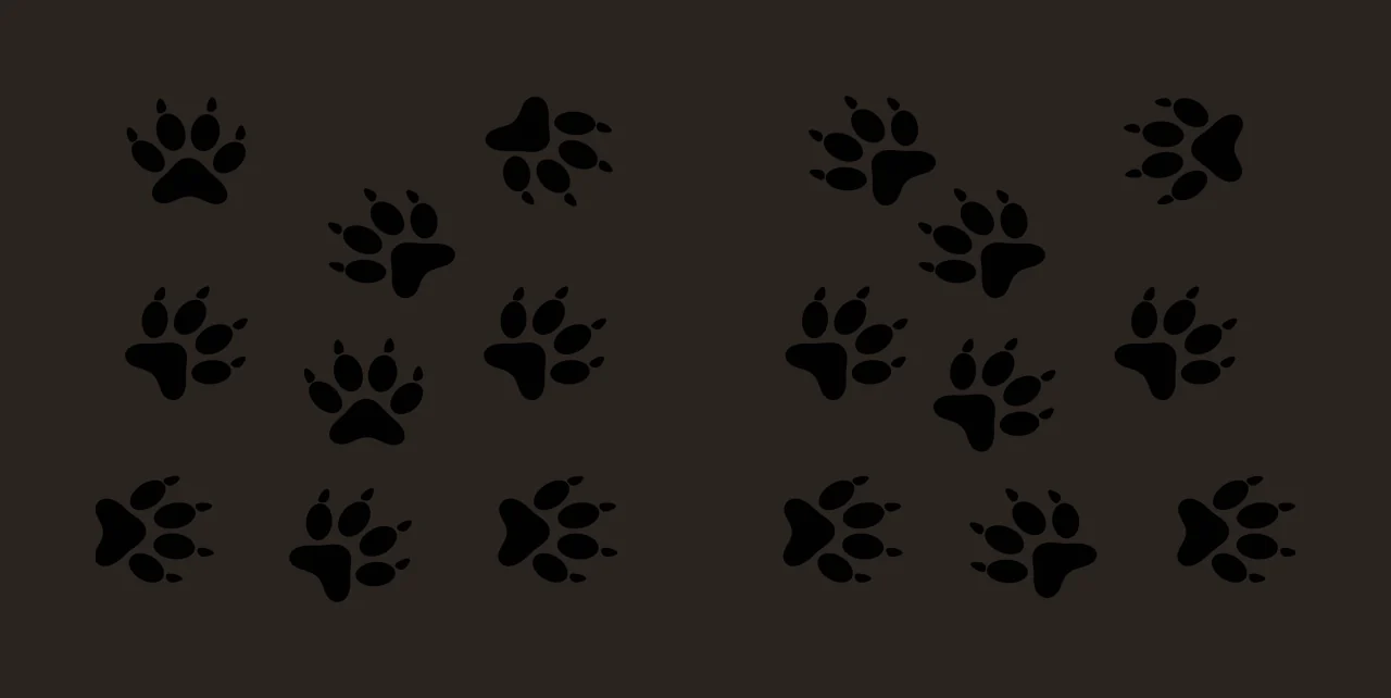 Paw Can Glass Wrap Animal Prints Pattern Design repeating pads contrast preview thumbnail