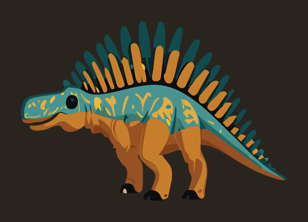 Dinosaur Spiky Silhouette Graphic standing spikes black white contrast preview thumbnail